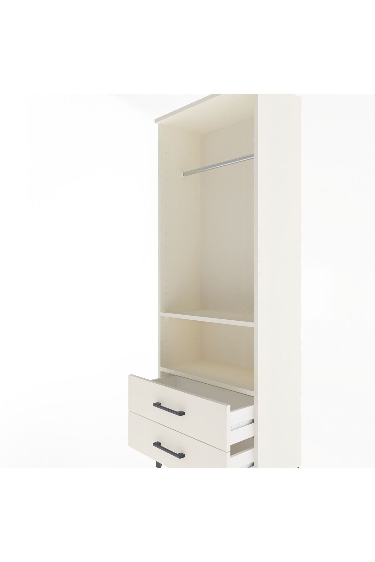 Arges Dolap 2 Raflı 2 Çekmeceli Tek Askılı 60x30x163 - S20M138V1A