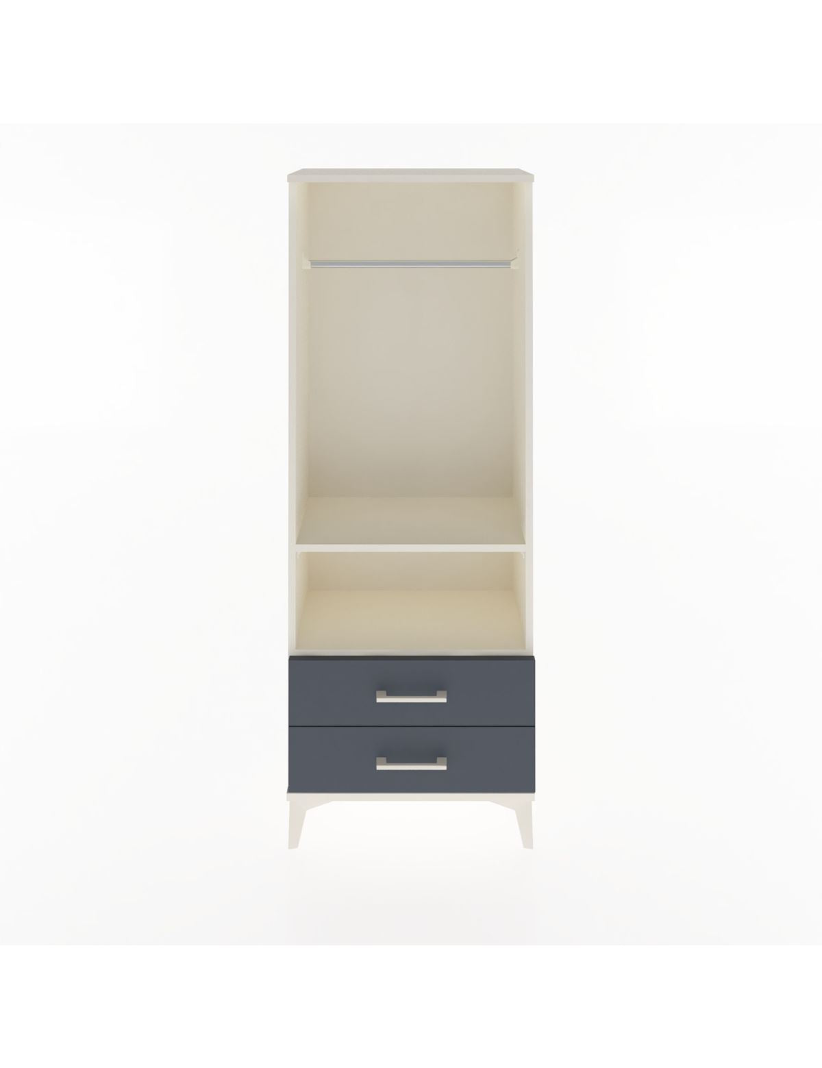 Arges Dolap 2 Raflı 2 Çekmeceli Tek Askılı 60x30x163 - S20M138V2A