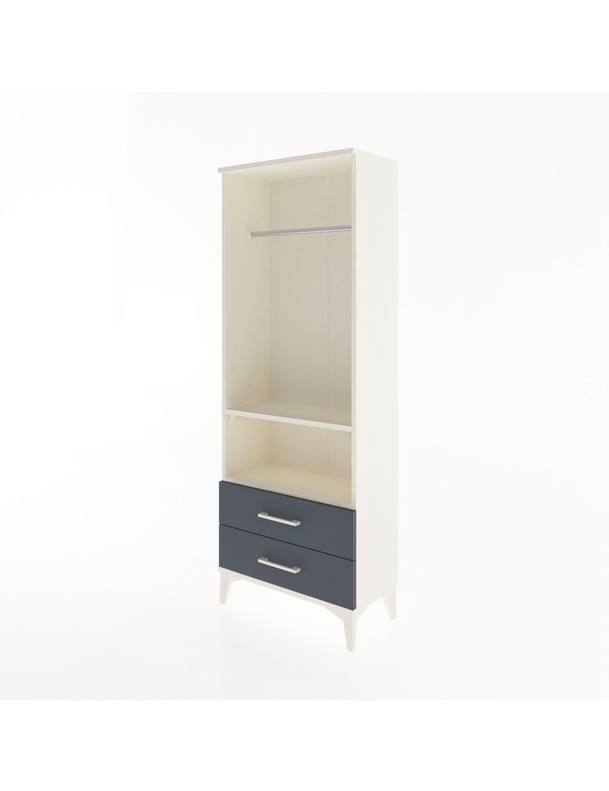 Arges Dolap 2 Raflı 2 Çekmeceli Tek Askılı 60x30x163 - S20M138V2A