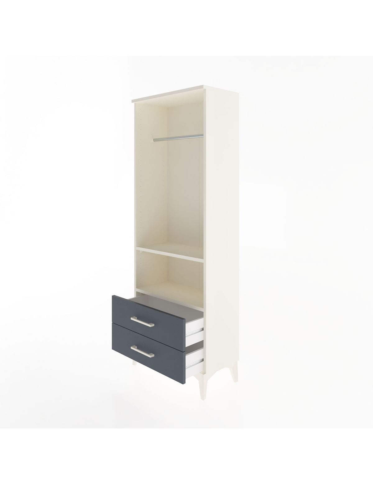Arges Dolap 2 Raflı 2 Çekmeceli Tek Askılı 60x30x163 - S20M138V2A