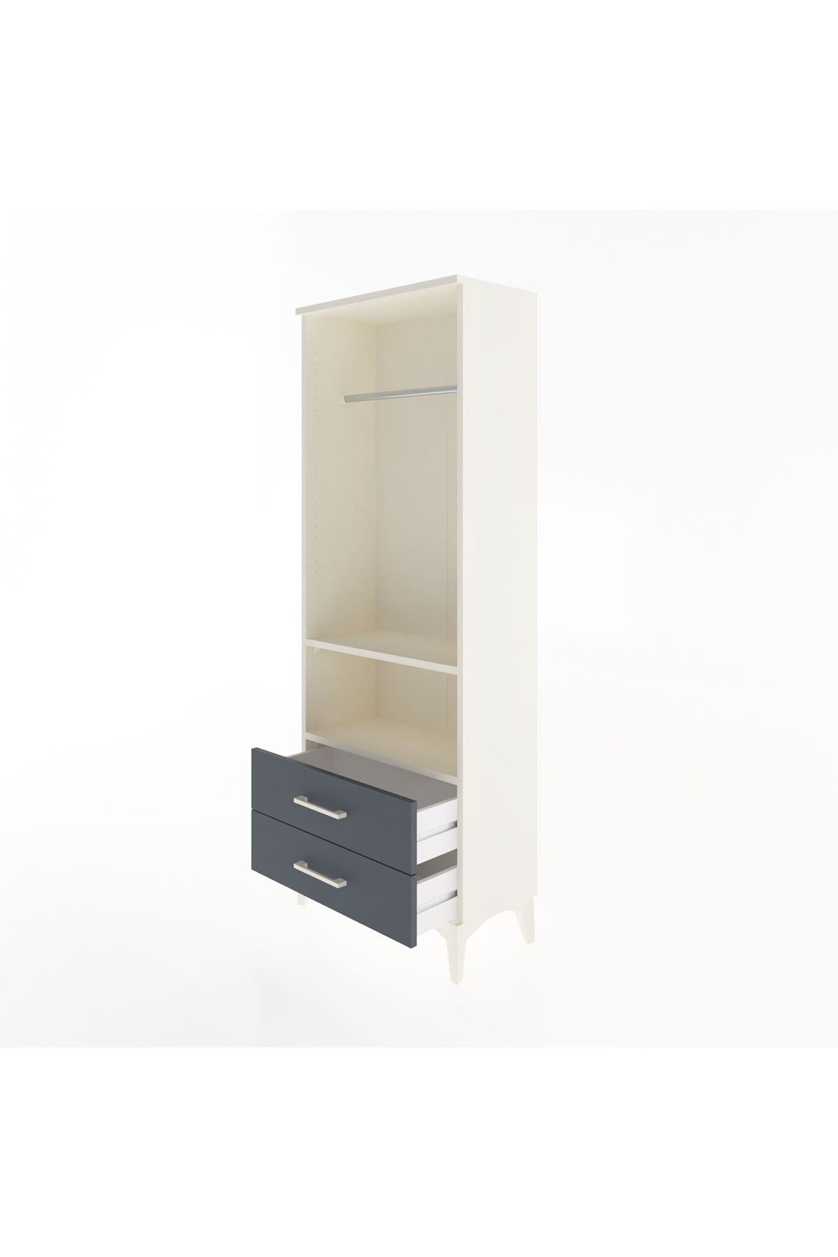 Arges Dolap 2 Raflı 2 Çekmeceli Tek Askılı 60x30x163 - S20M138V2A