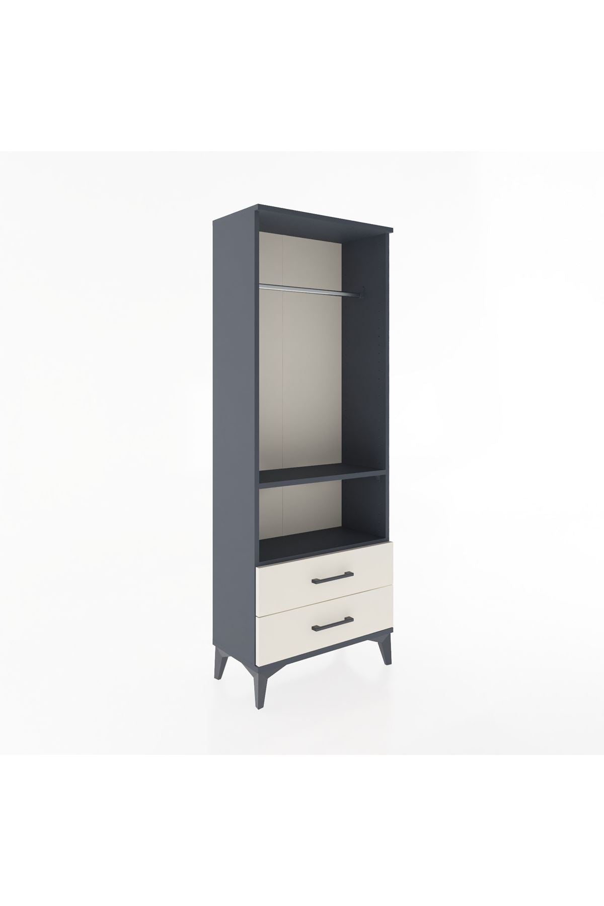 Arges Dolap 2 Raflı 2 Çekmeceli Tek Askılı 60x30x163 - S20M138V4A