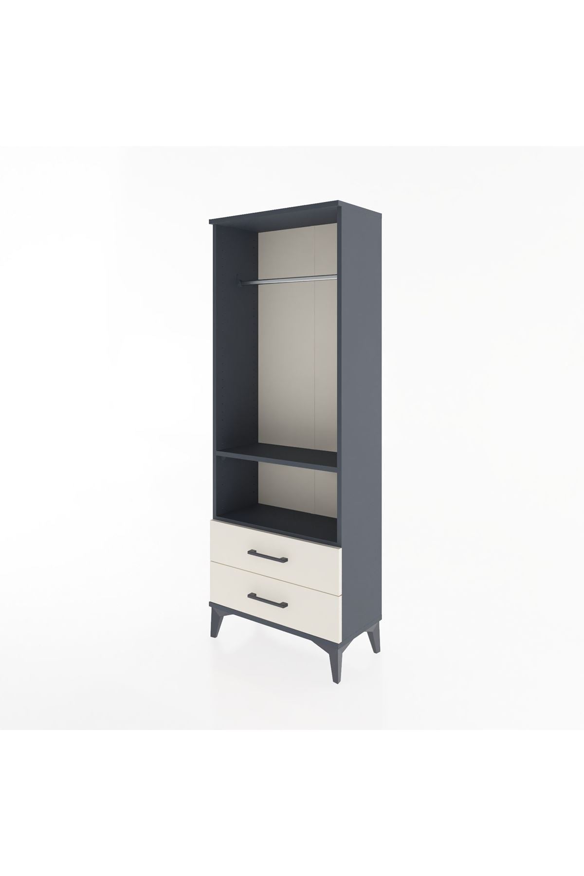Arges Dolap 2 Raflı 2 Çekmeceli Tek Askılı 60x30x163 - S20M138V4A
