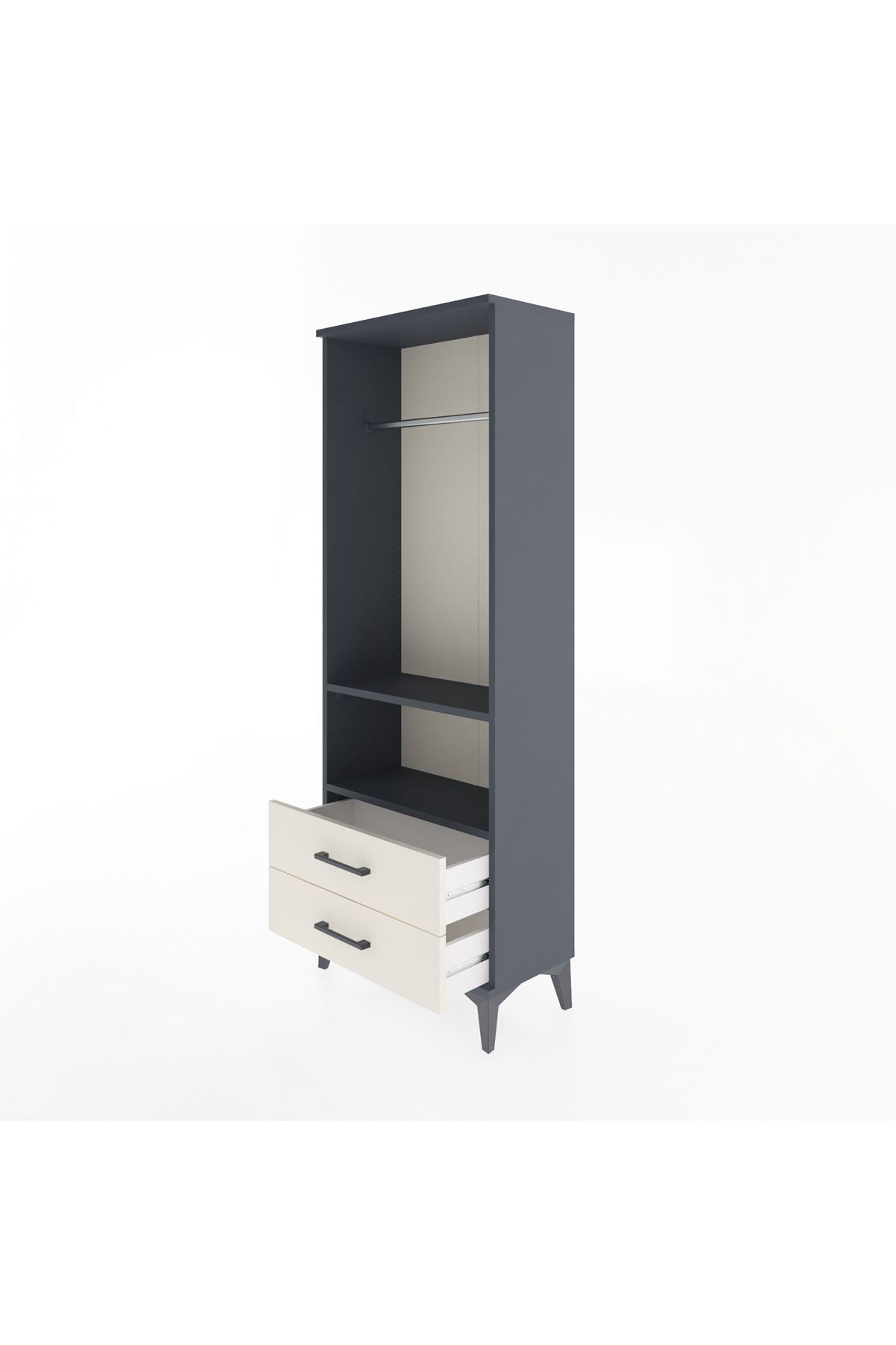 Arges Dolap 2 Raflı 2 Çekmeceli Tek Askılı 60x30x163 - S20M138V4A