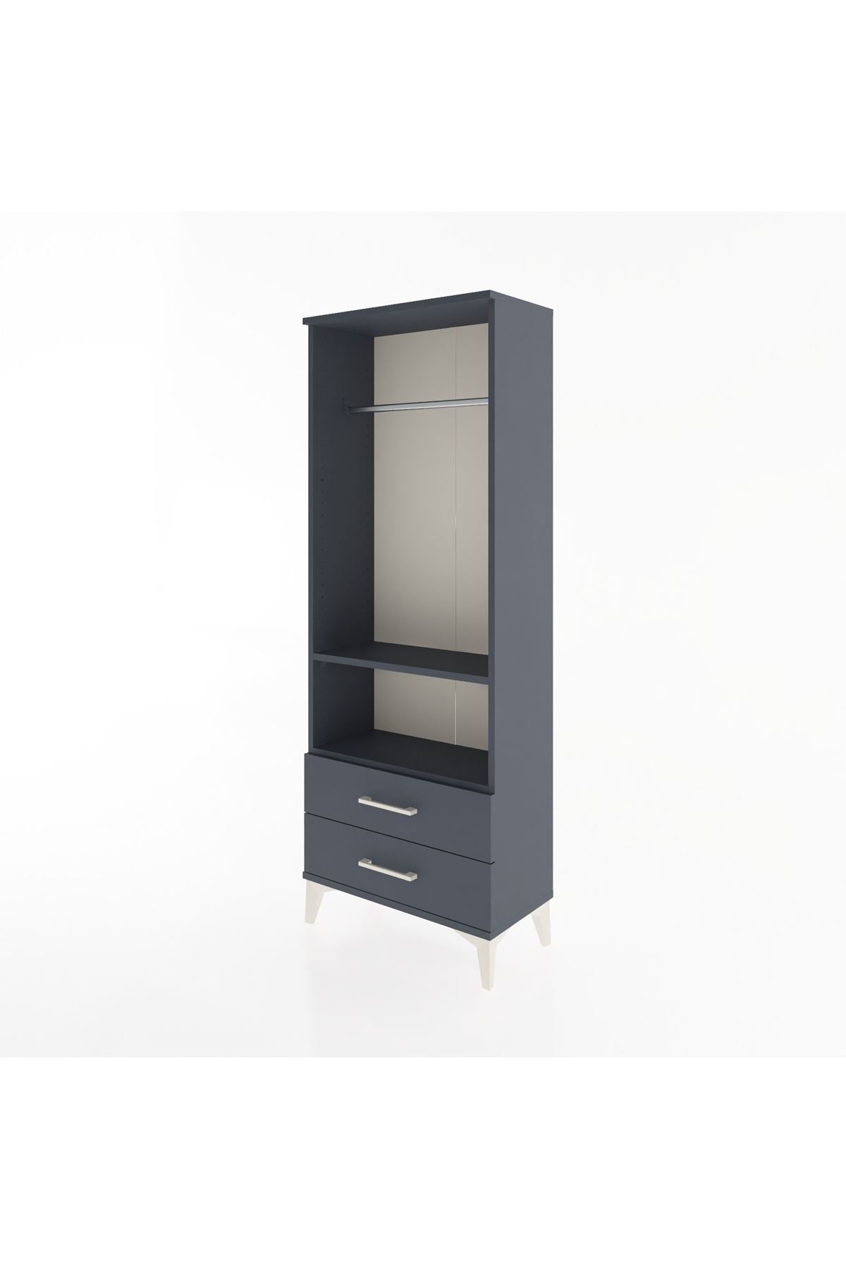 Arges Dolap 2 Raflı 2 Çekmeceli Tek Askılı 60x30x163 - S20M138V5A