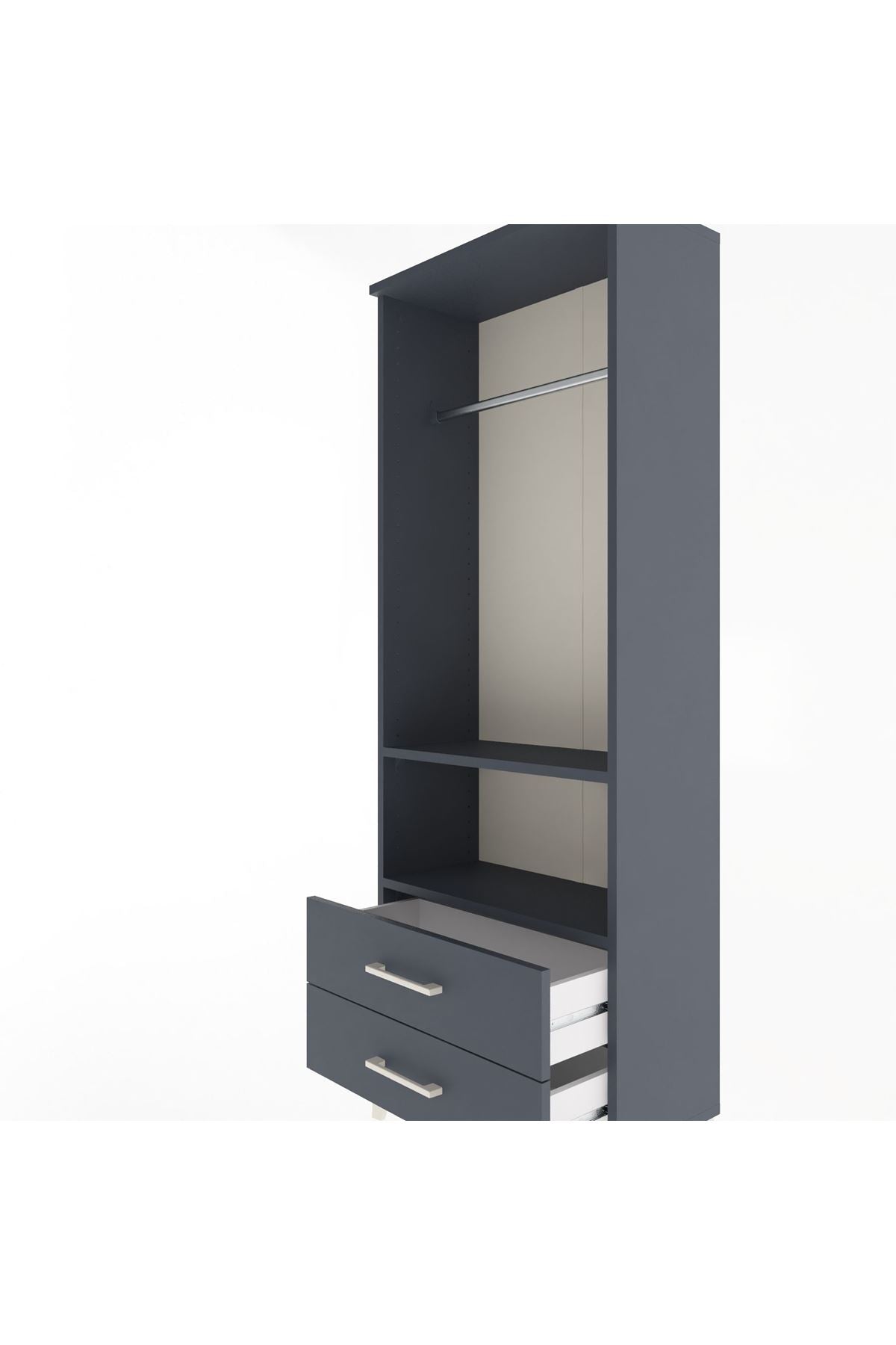 Arges Dolap 2 Raflı 2 Çekmeceli Tek Askılı 60x30x163 - S20M138V5A