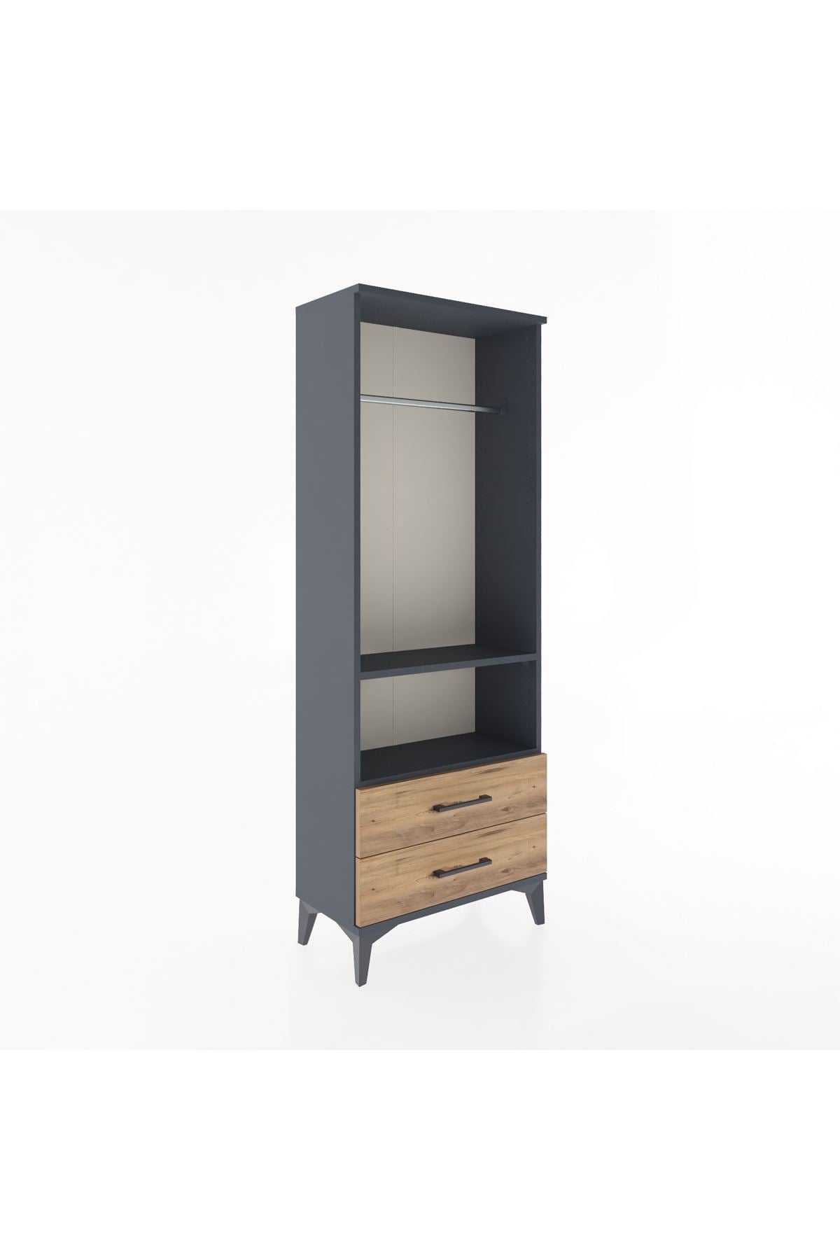 Arges Dolap 2 Raflı 2 Çekmeceli Tek Askılı 60x30x163 - S20M138V6A
