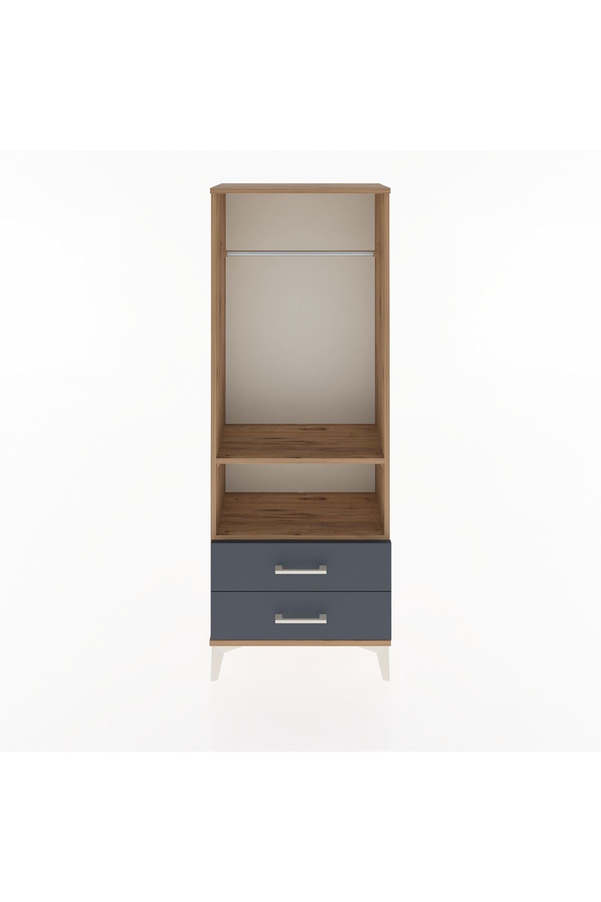 Arges Dolap 2 Raflı 2 Çekmeceli Tek Askılı 60x30x163 - S20M138V8A