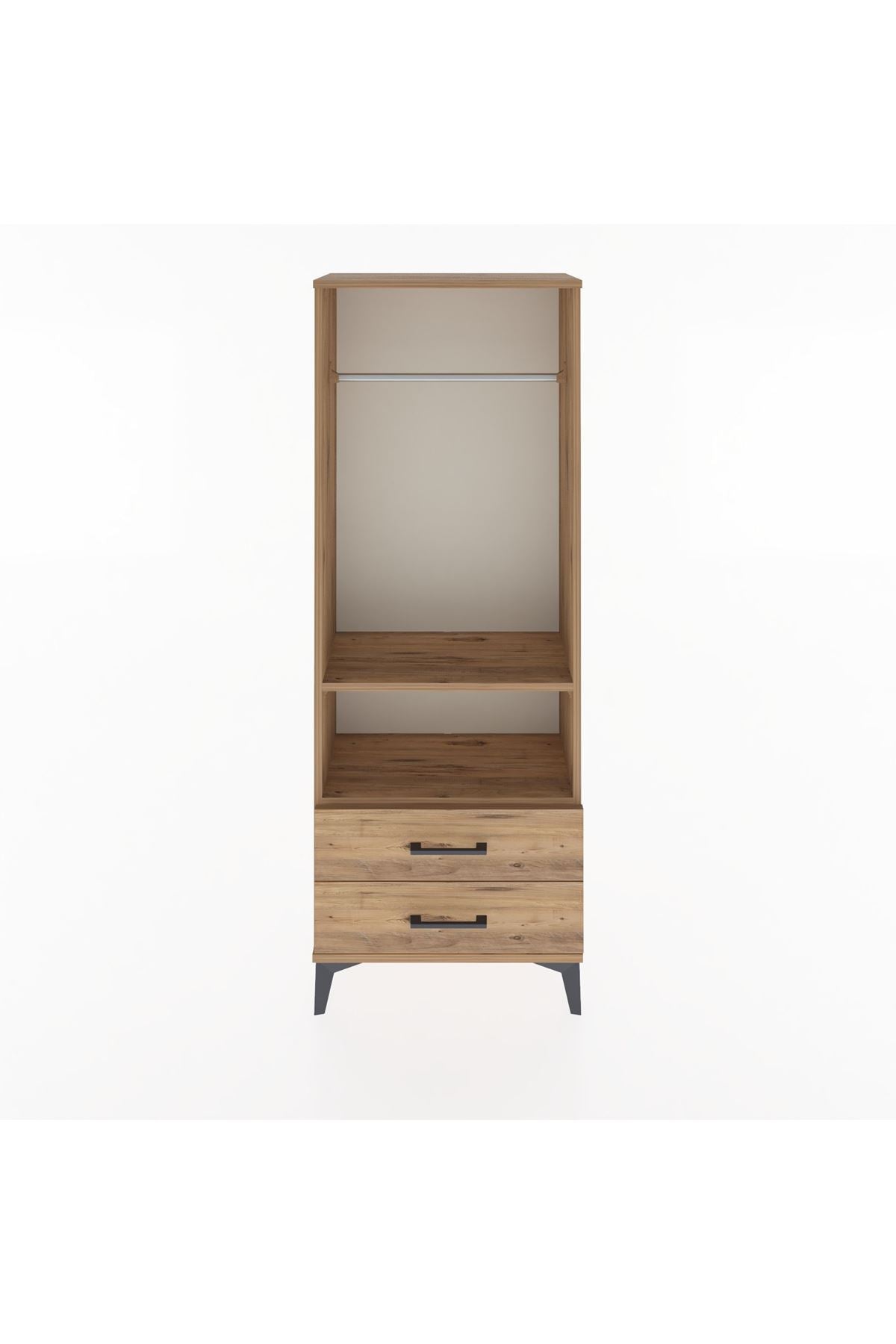 Arges Dolap 2 Raflı 2 Çekmeceli Tek Askılı 60x30x163 - S20M138V9A