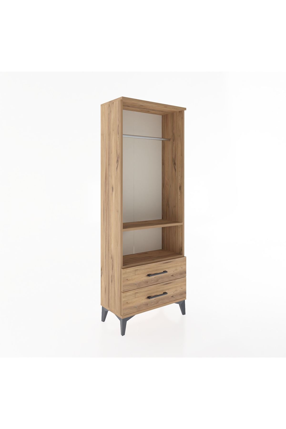Arges Dolap 2 Raflı 2 Çekmeceli Tek Askılı 60x30x163 - S20M138V9A