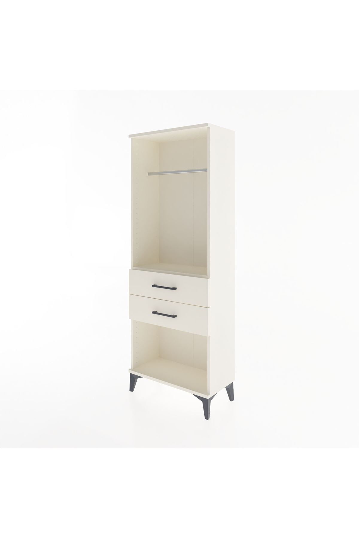 Arges Dolap Tek Raflı 2 Çekmeceli Tek Askılı 60x30x163 - S20M139V1A