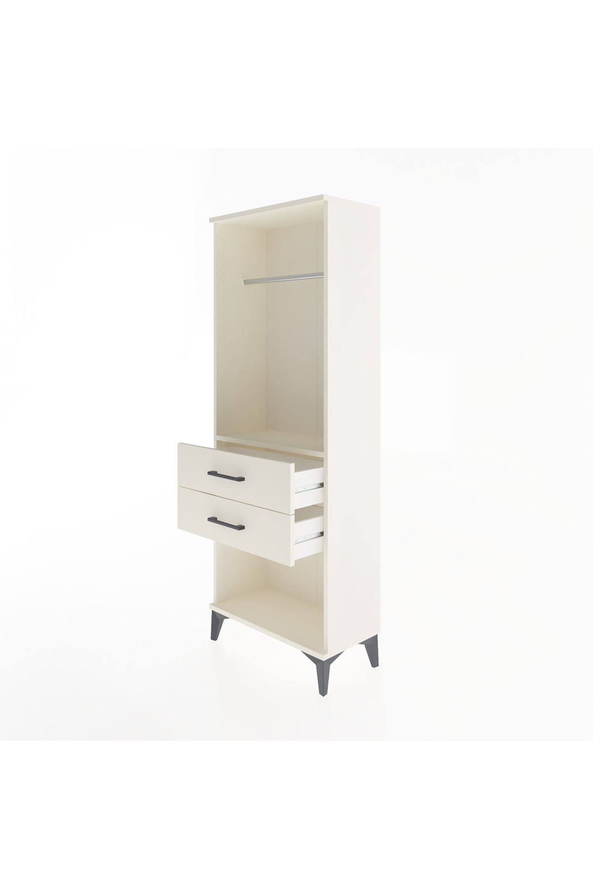 Arges Dolap Tek Raflı 2 Çekmeceli Tek Askılı 60x30x163 - S20M139V1A