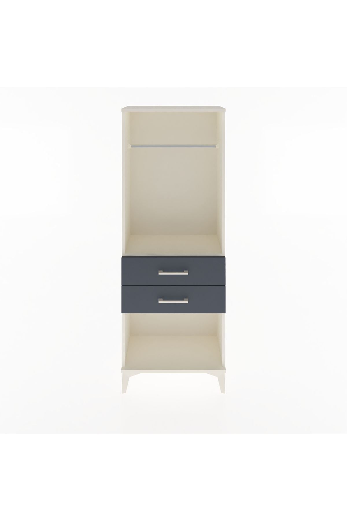 Arges Dolap Tek Raflı 2 Çekmeceli Tek Askılı 60x30x163 - S20M139V2A