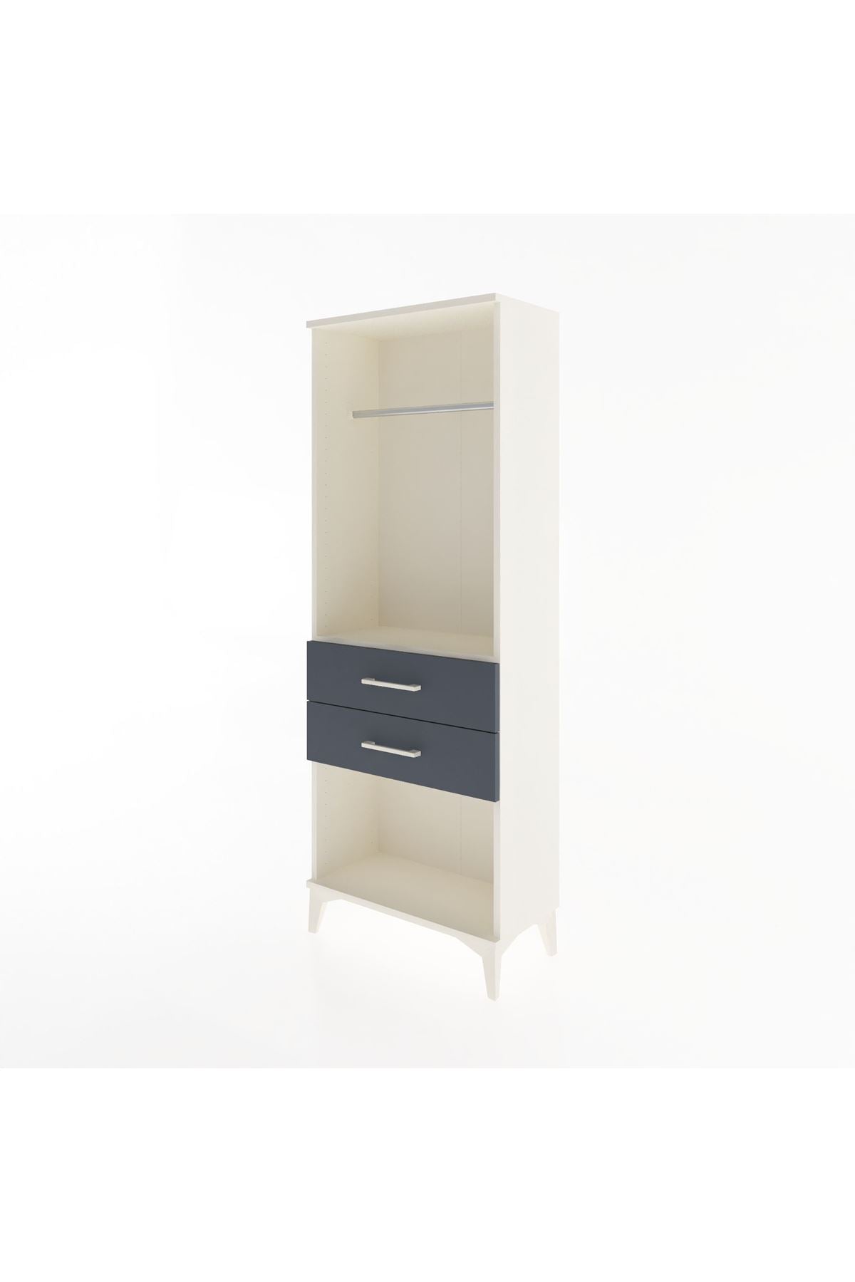 Arges Dolap Tek Raflı 2 Çekmeceli Tek Askılı 60x30x163 - S20M139V2A