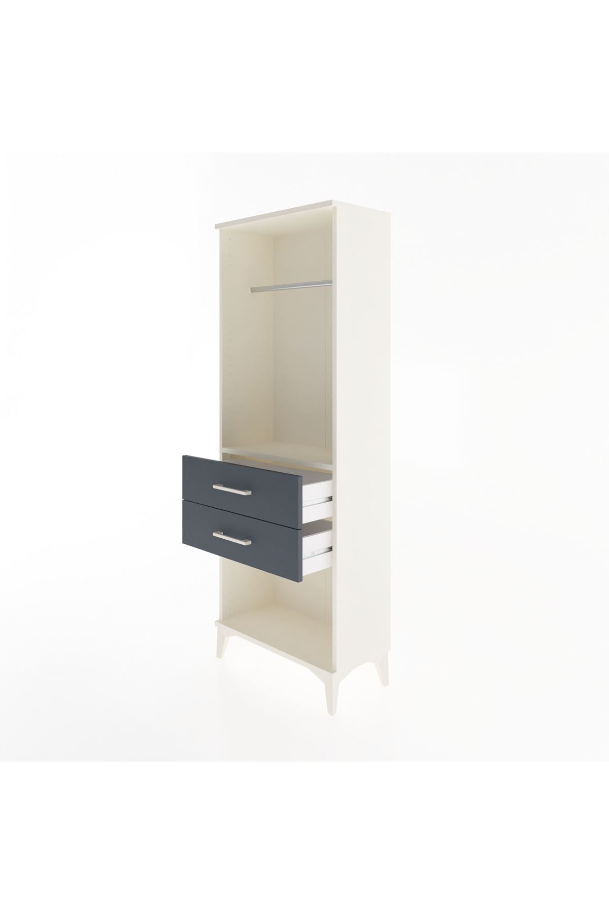 Arges Dolap Tek Raflı 2 Çekmeceli Tek Askılı 60x30x163 - S20M139V2A