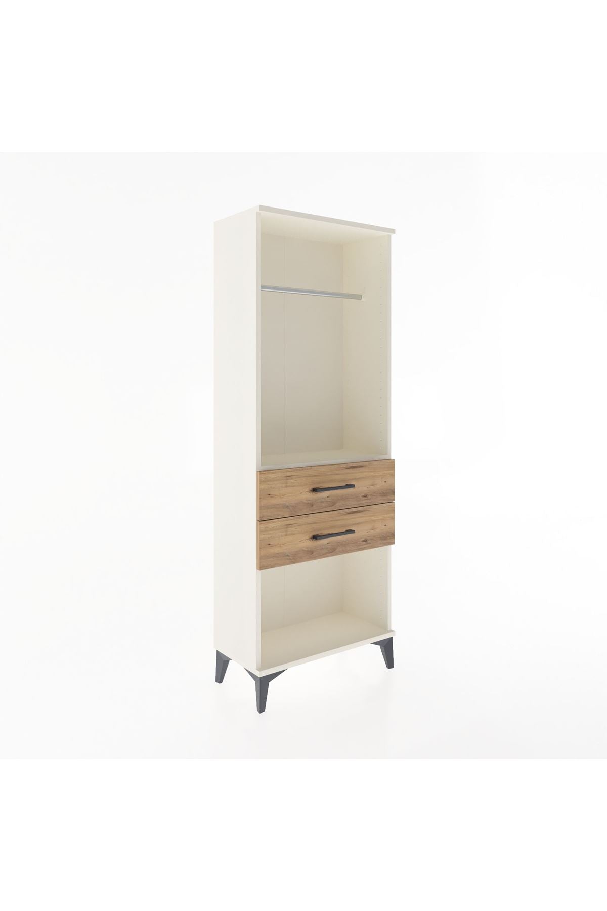 Arges Dolap Tek Raflı 2 Çekmeceli Tek Askılı 60x30x163 - S20M139V3A