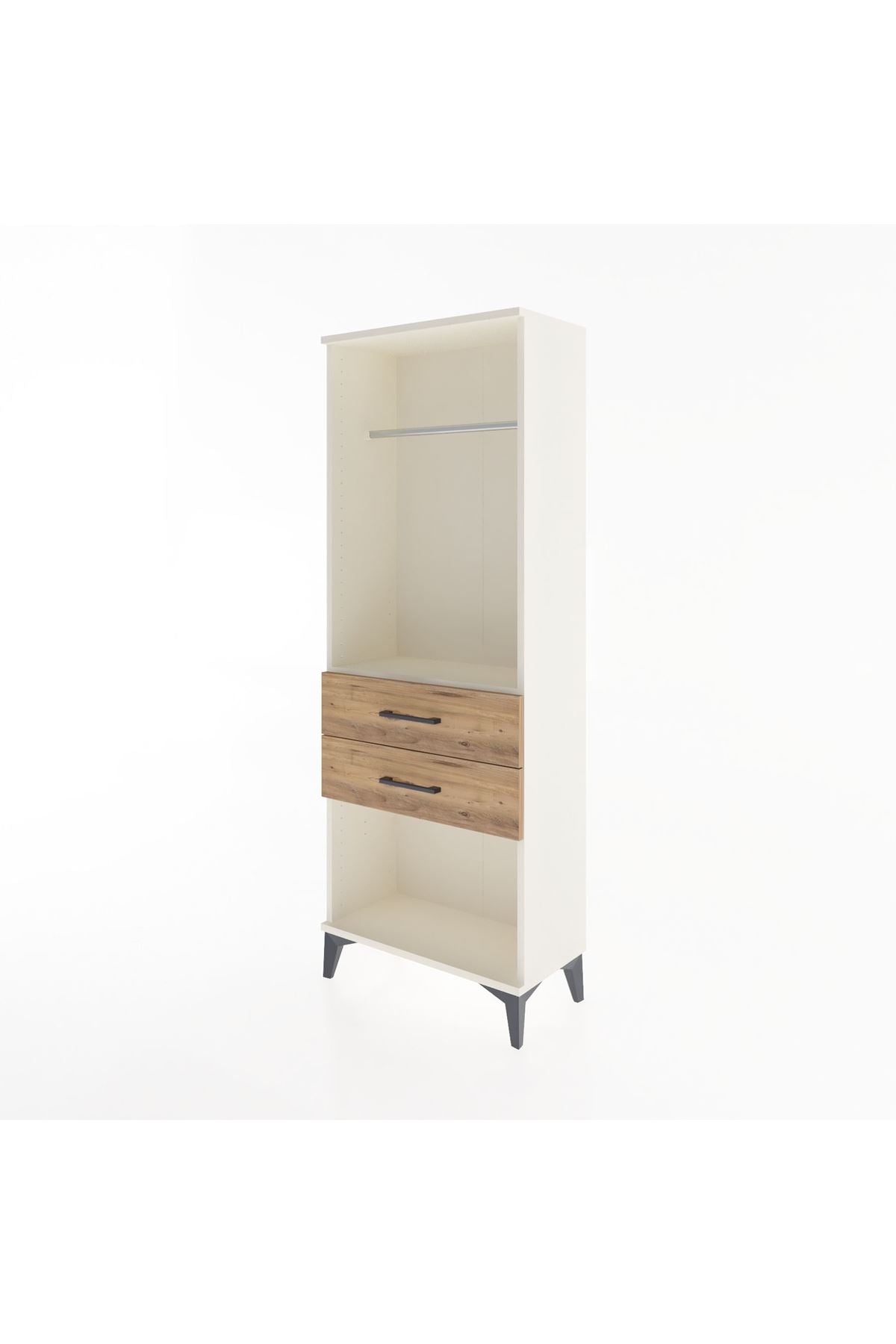 Arges Dolap Tek Raflı 2 Çekmeceli Tek Askılı 60x30x163 - S20M139V3A