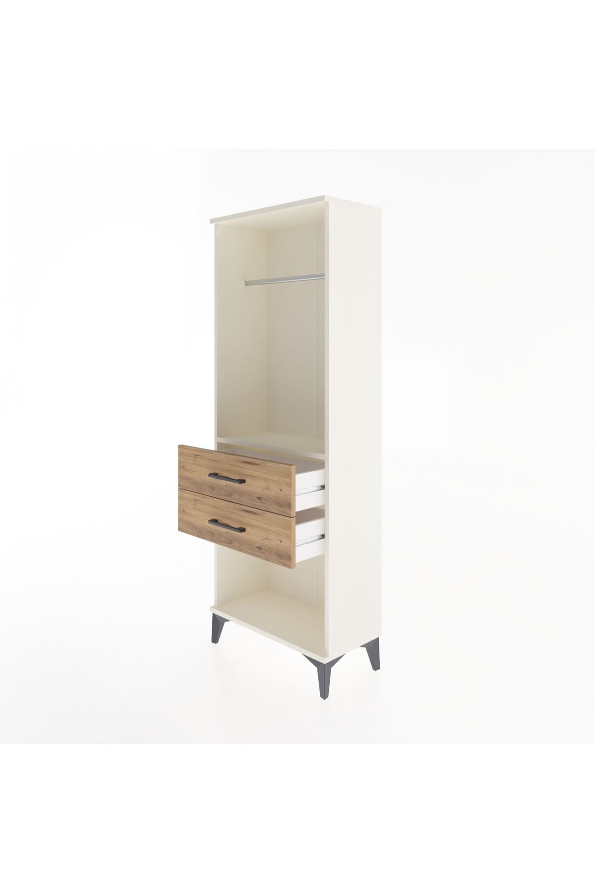 Arges Dolap Tek Raflı 2 Çekmeceli Tek Askılı 60x30x163 - S20M139V3A