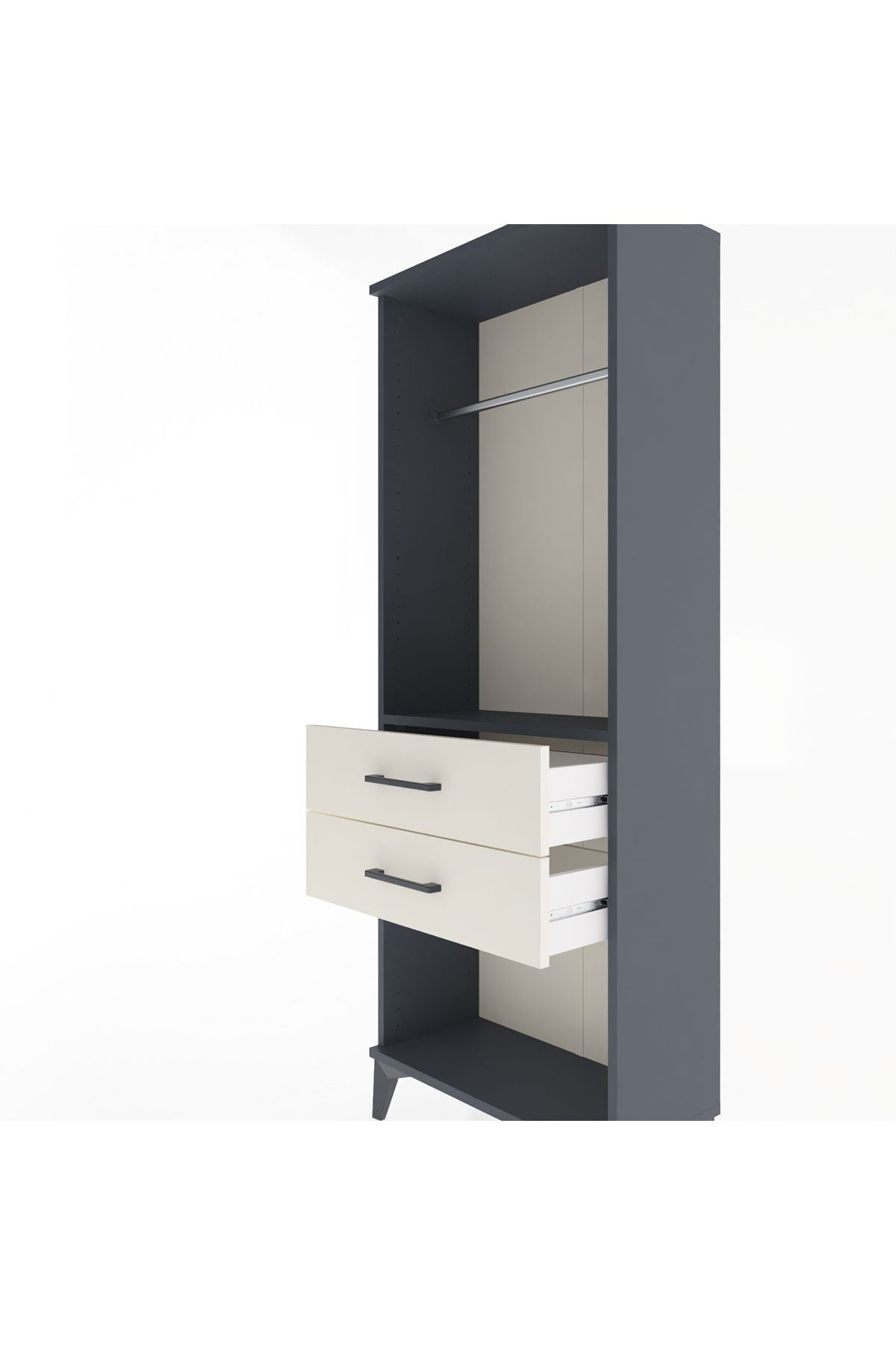 Arges Dolap Tek Raflı 2 Çekmeceli Tek Askılı 60x30x163 - S20M139V4A