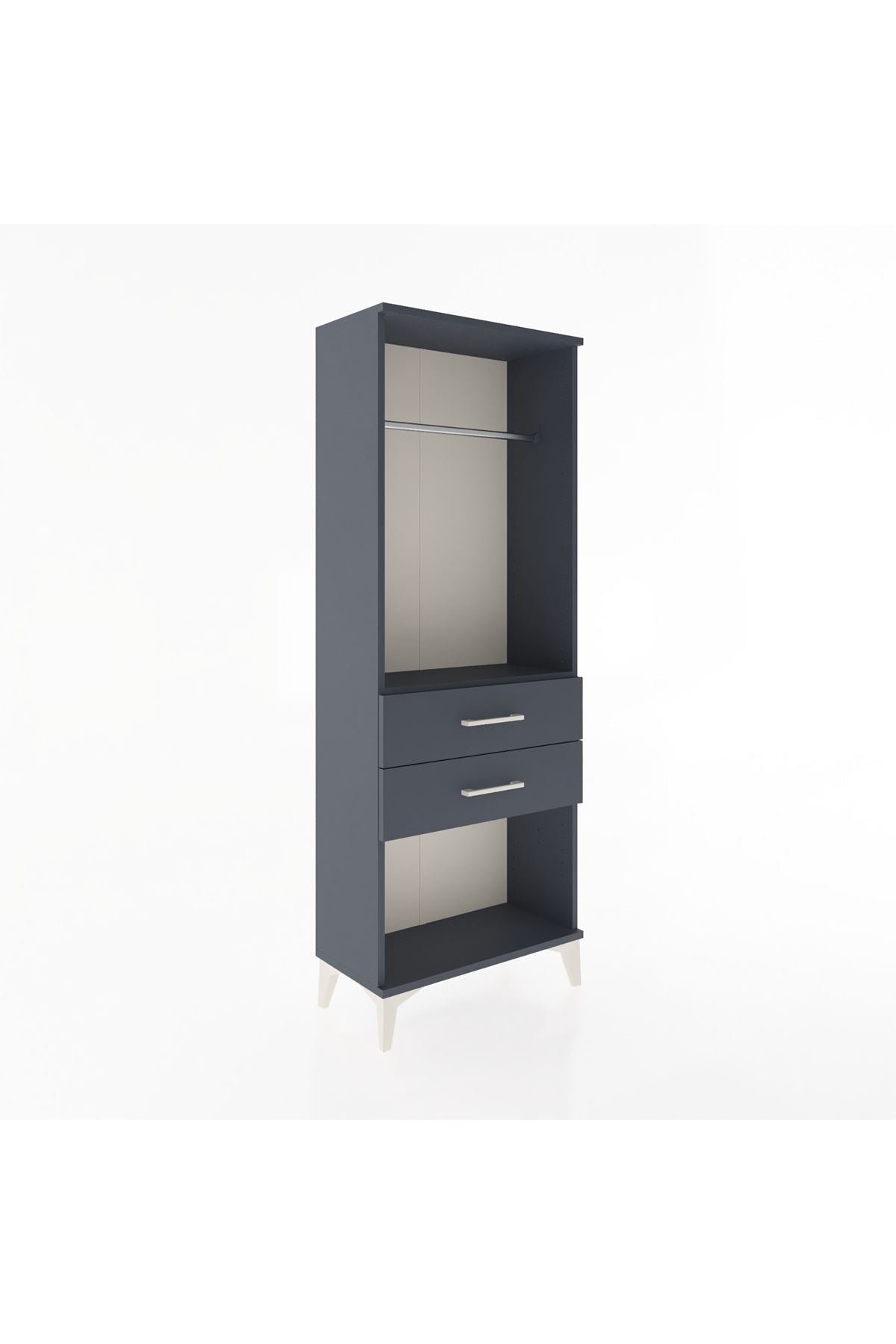 Arges Dolap Tek Raflı 2 Çekmeceli Tek Askılı 60x30x163 - S20M139V5A