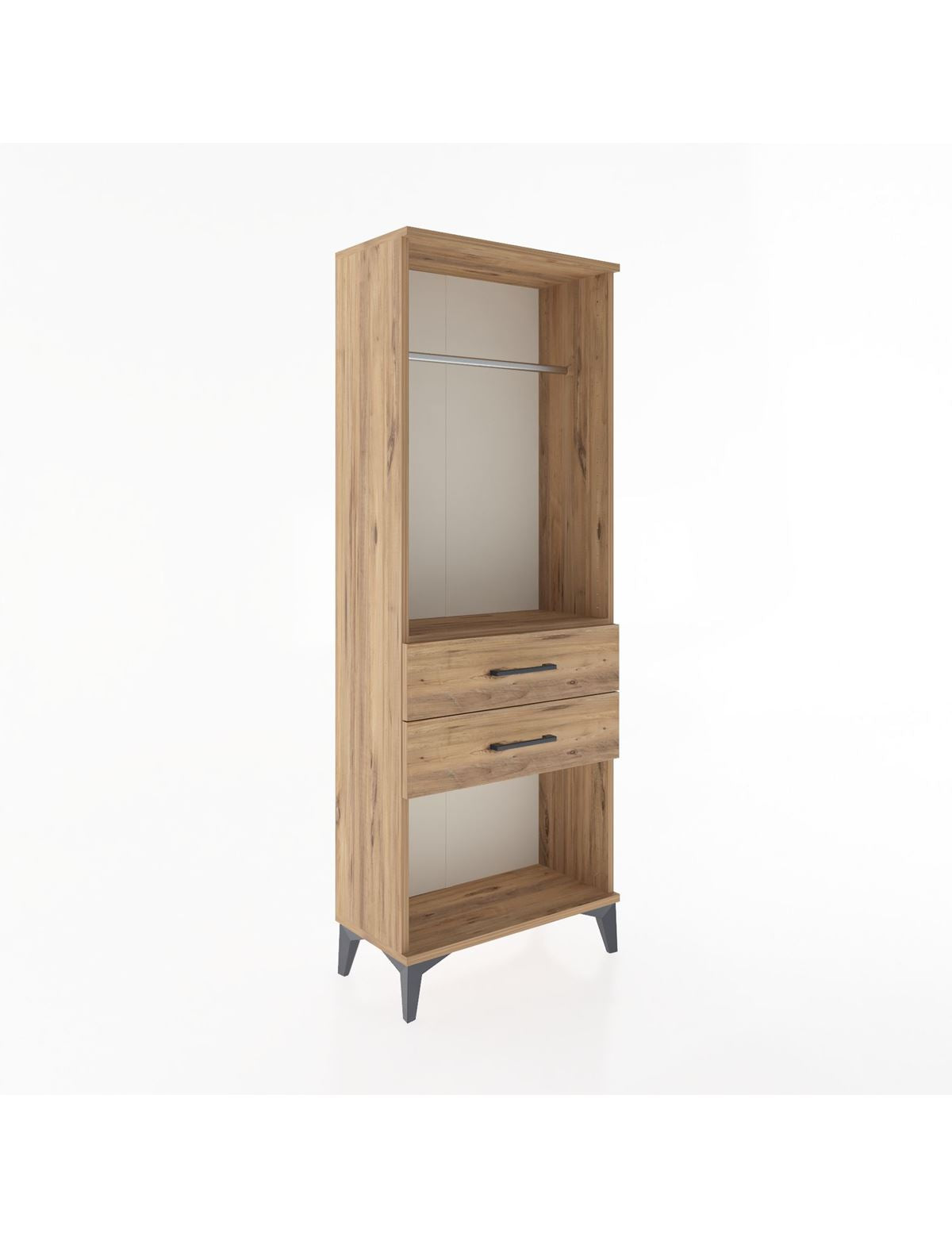 Arges Dolap Tek Raflı 2 Çekmeceli Tek Askılı 60x30x163 - S20M139V9A