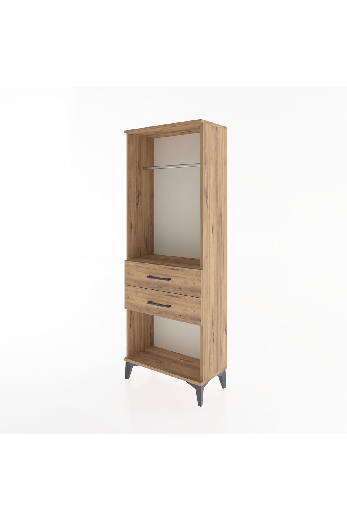 Arges Dolap Tek Raflı 2 Çekmeceli Tek Askılı 60x30x163 - S20M139V9A