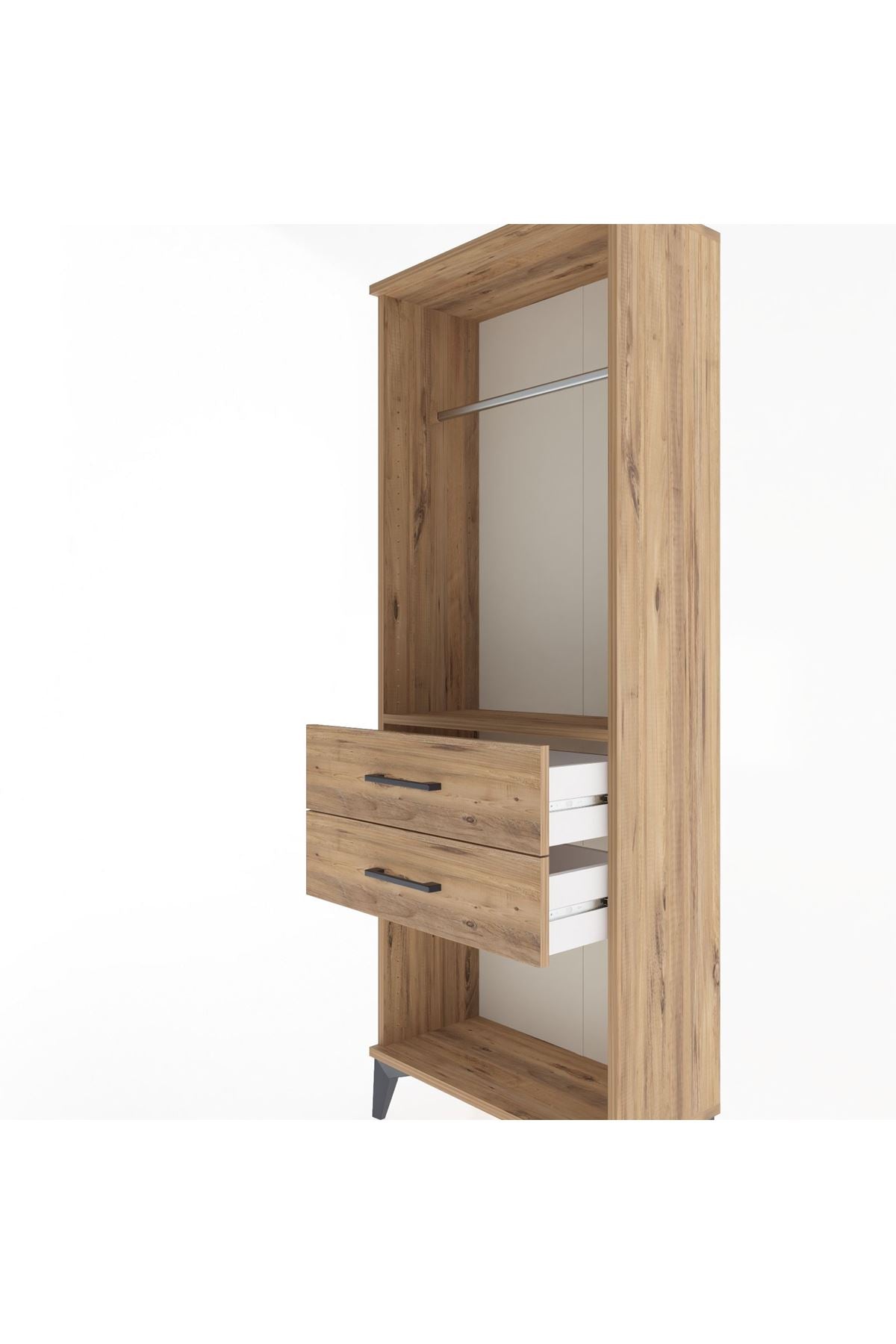 Arges Dolap Tek Raflı 2 Çekmeceli Tek Askılı 60x30x163 - S20M139V9A