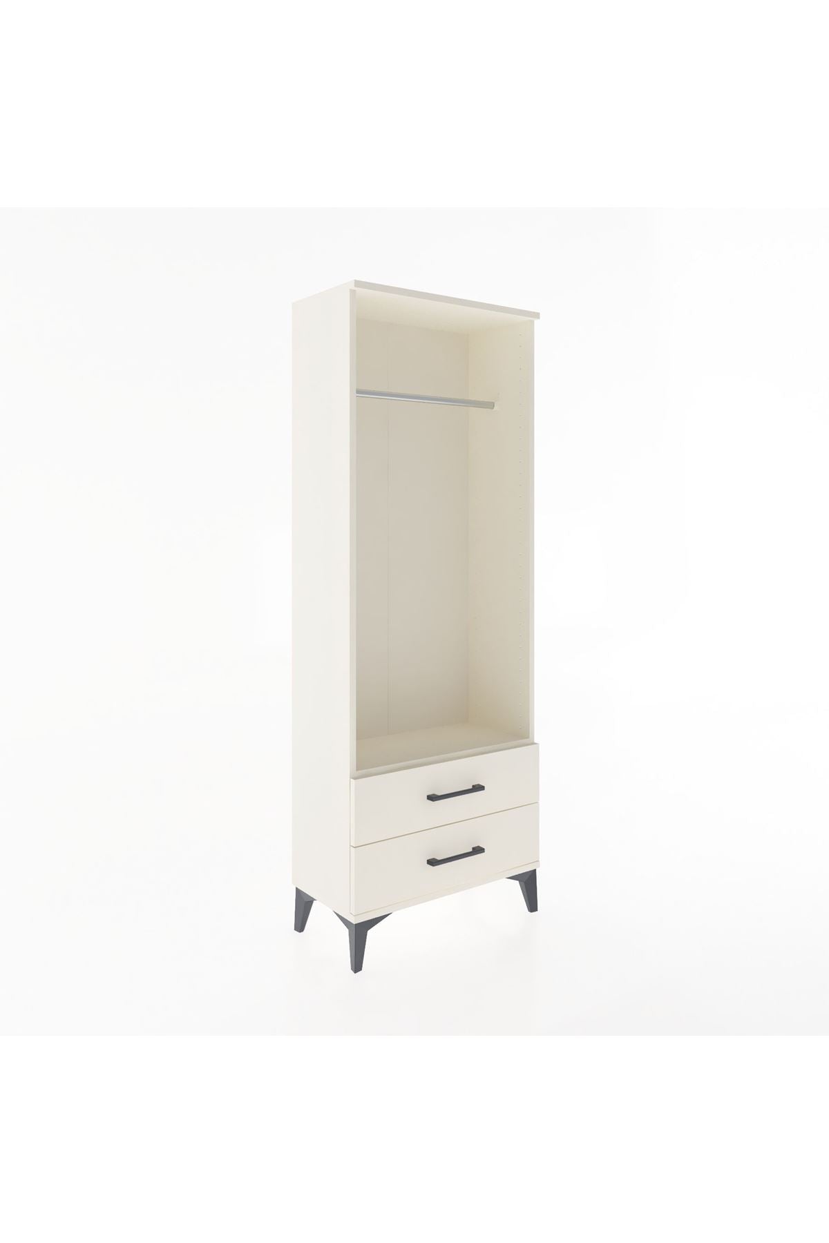 Arges Dolap Tek Raflı 2 Çekmeceli Tek Askılı 60x30x163 - S20M140V1A