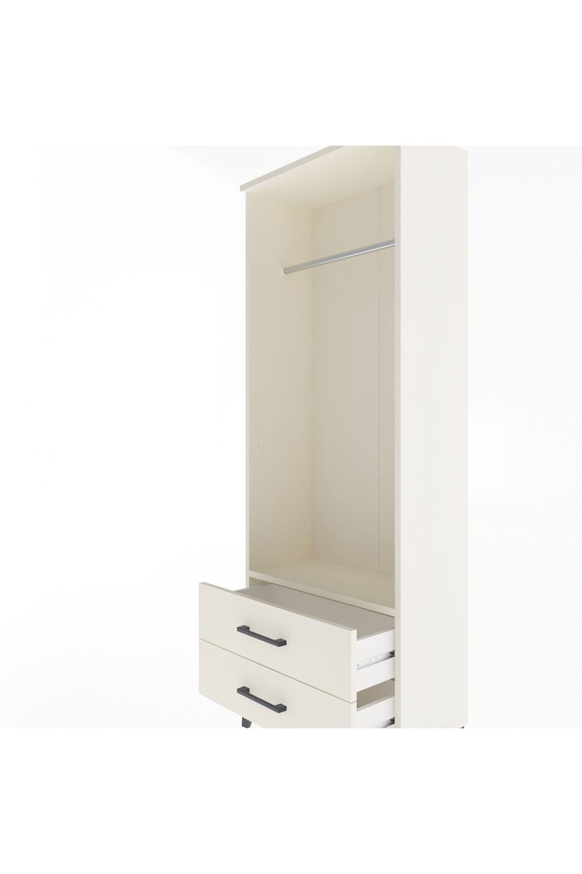Arges Dolap Tek Raflı 2 Çekmeceli Tek Askılı 60x30x163 - S20M140V1A