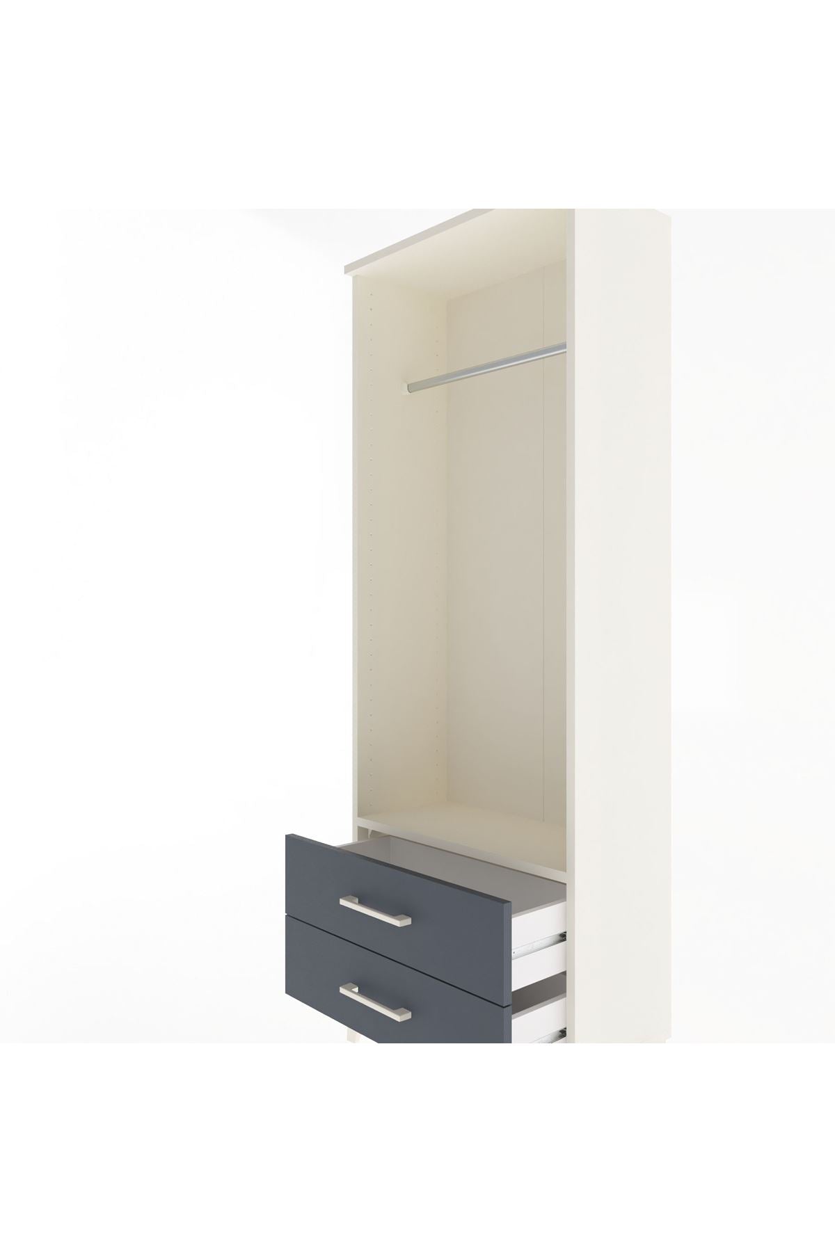 Arges Dolap Tek Raflı 2 Çekmeceli Tek Askılı 60x30x163 - S20M140V2A