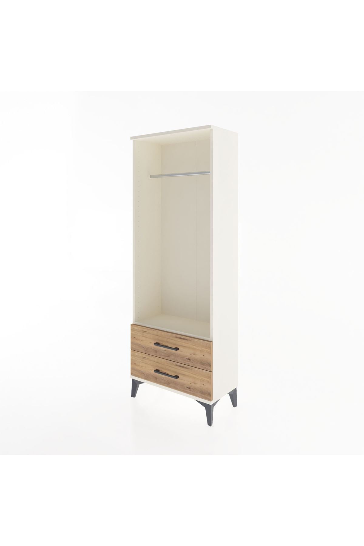Arges Dolap Tek Raflı 2 Çekmeceli Tek Askılı 60x30x163 - S20M140V3A