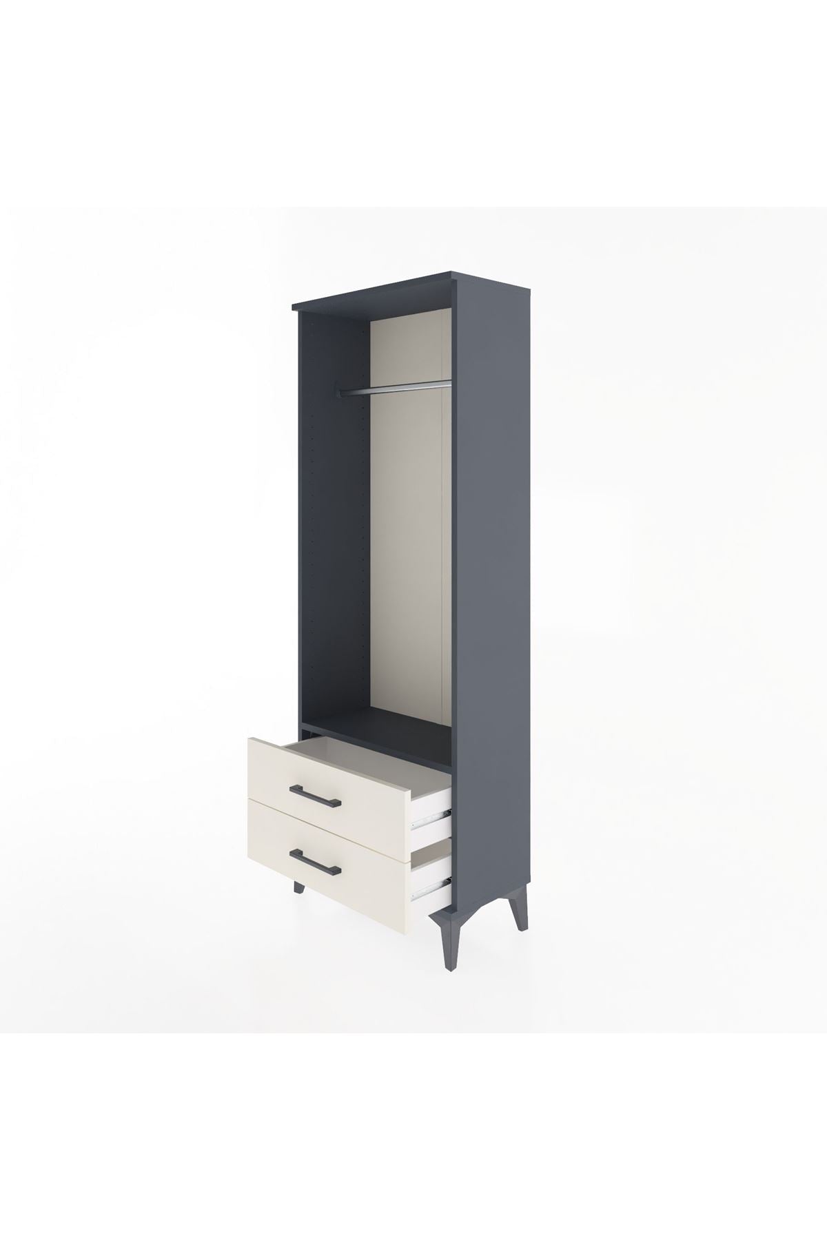 Arges Dolap Tek Raflı 2 Çekmeceli Tek Askılı 60x30x163 - S20M140V4A