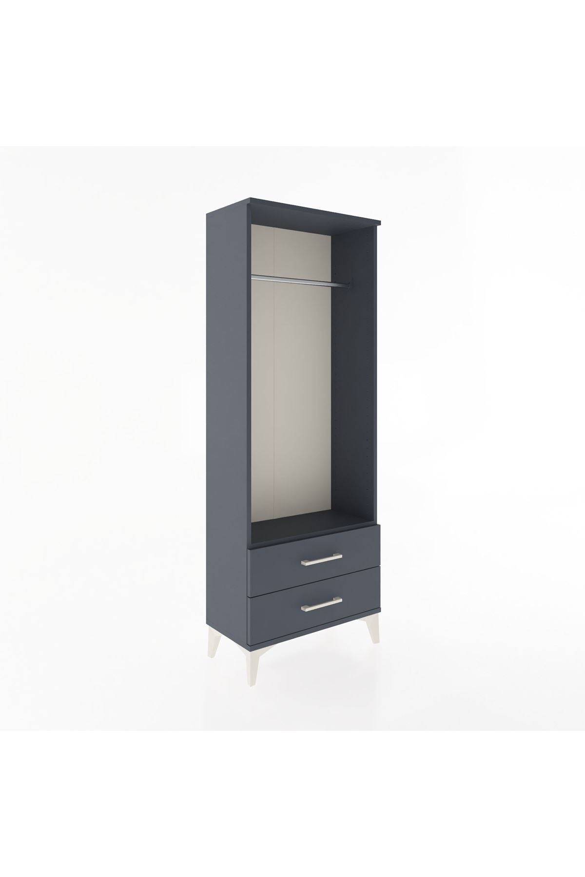 Arges Dolap Tek Raflı 2 Çekmeceli Tek Askılı 60x30x163 - S20M140V5A