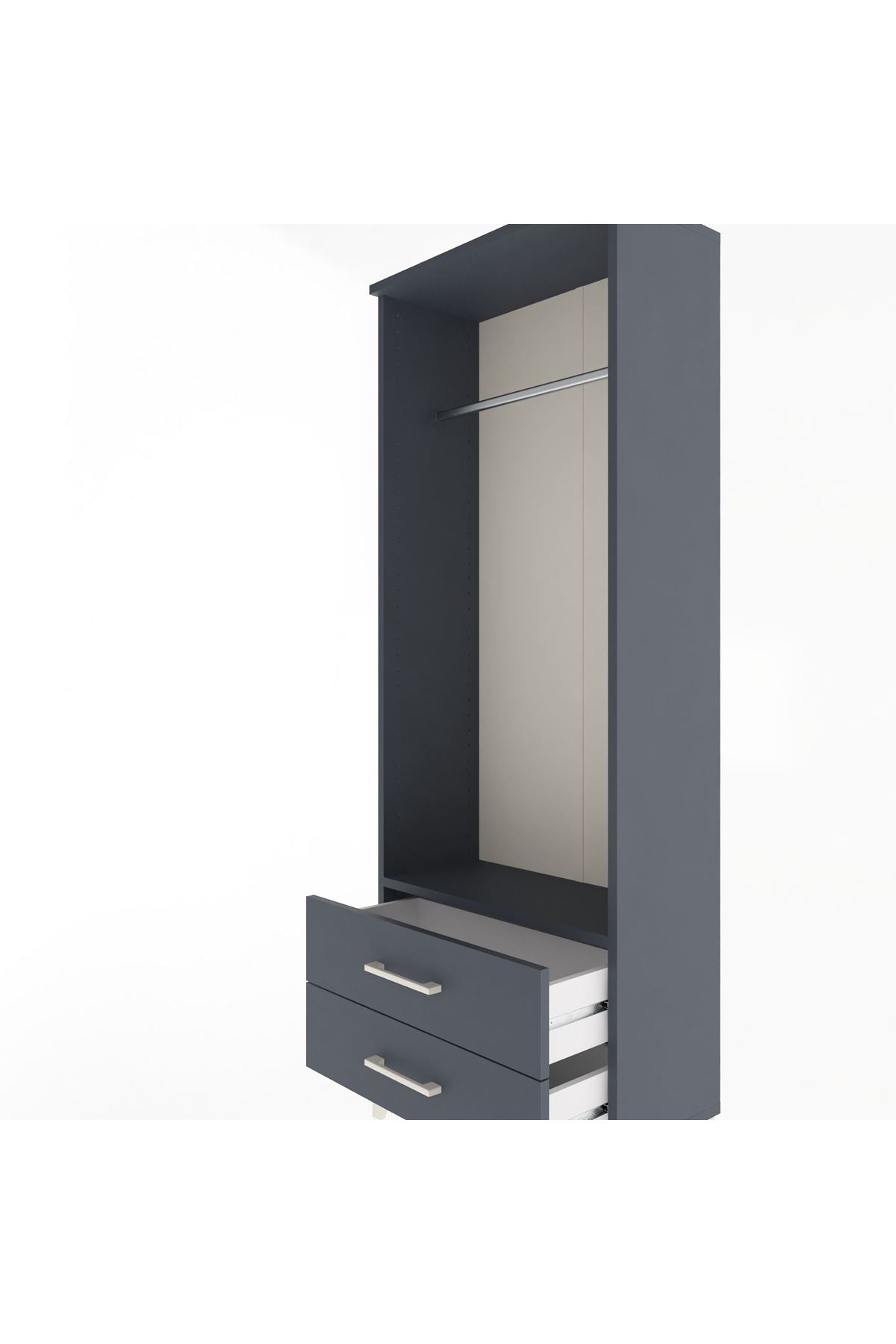 Arges Dolap Tek Raflı 2 Çekmeceli Tek Askılı 60x30x163 - S20M140V5A