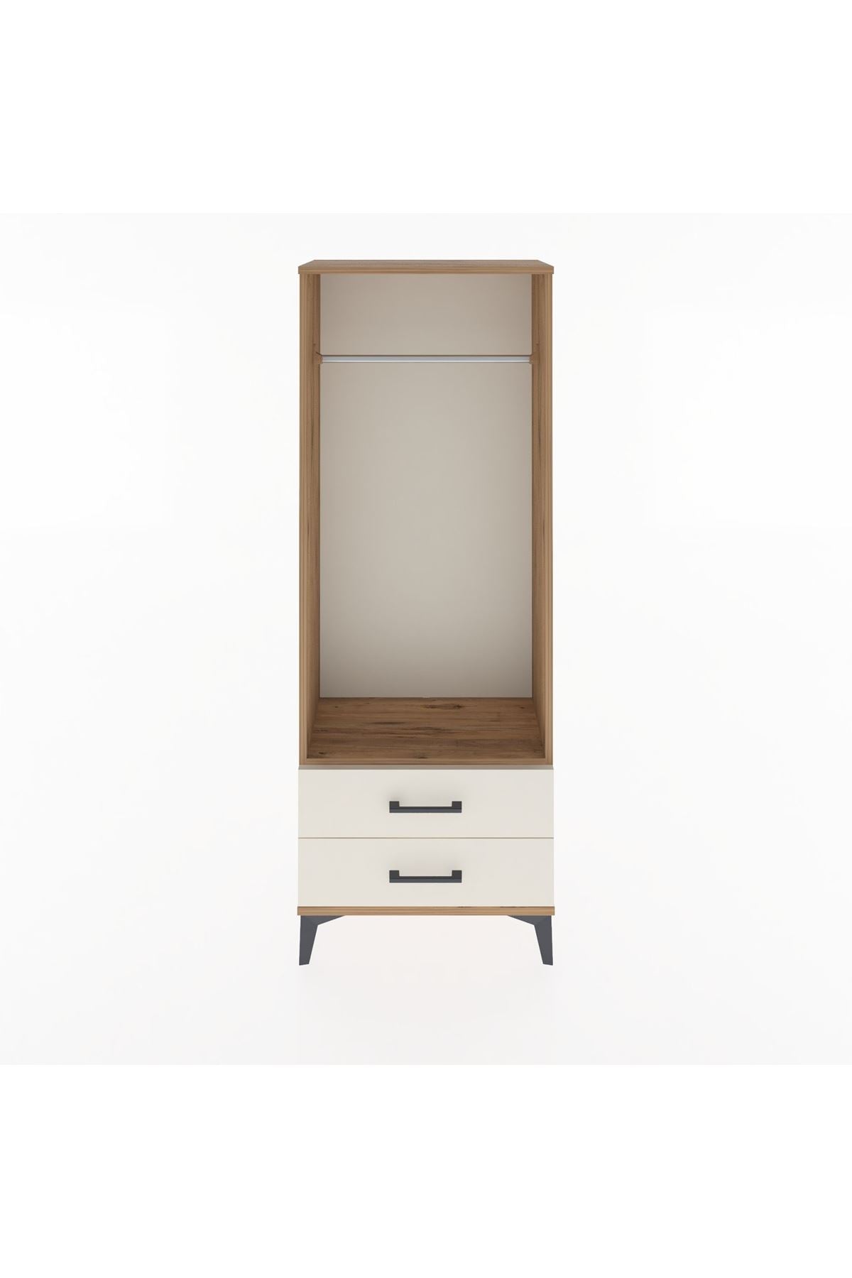Arges Dolap Tek Raflı 2 Çekmeceli Tek Askılı 60x30x163 - S20M140V7A