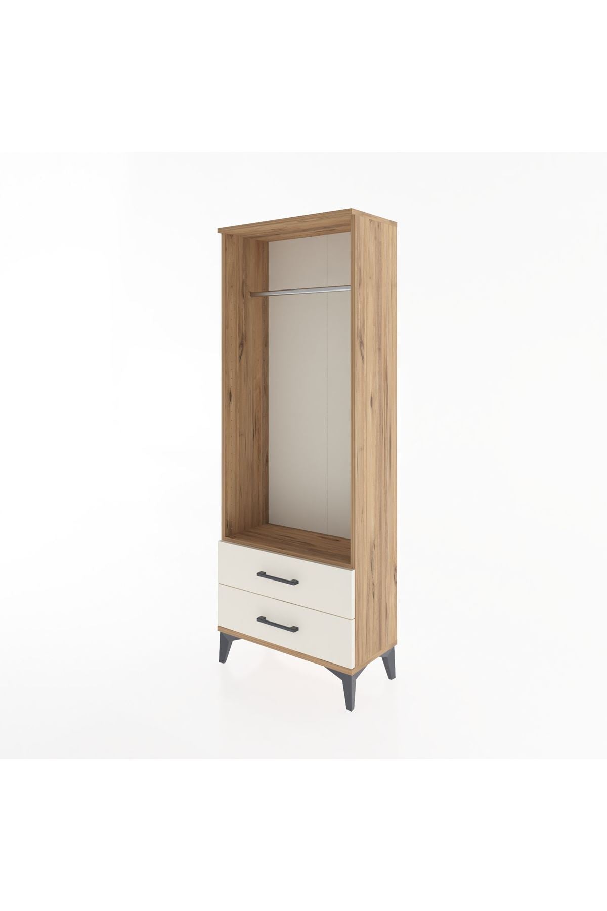 Arges Dolap Tek Raflı 2 Çekmeceli Tek Askılı 60x30x163 - S20M140V7A