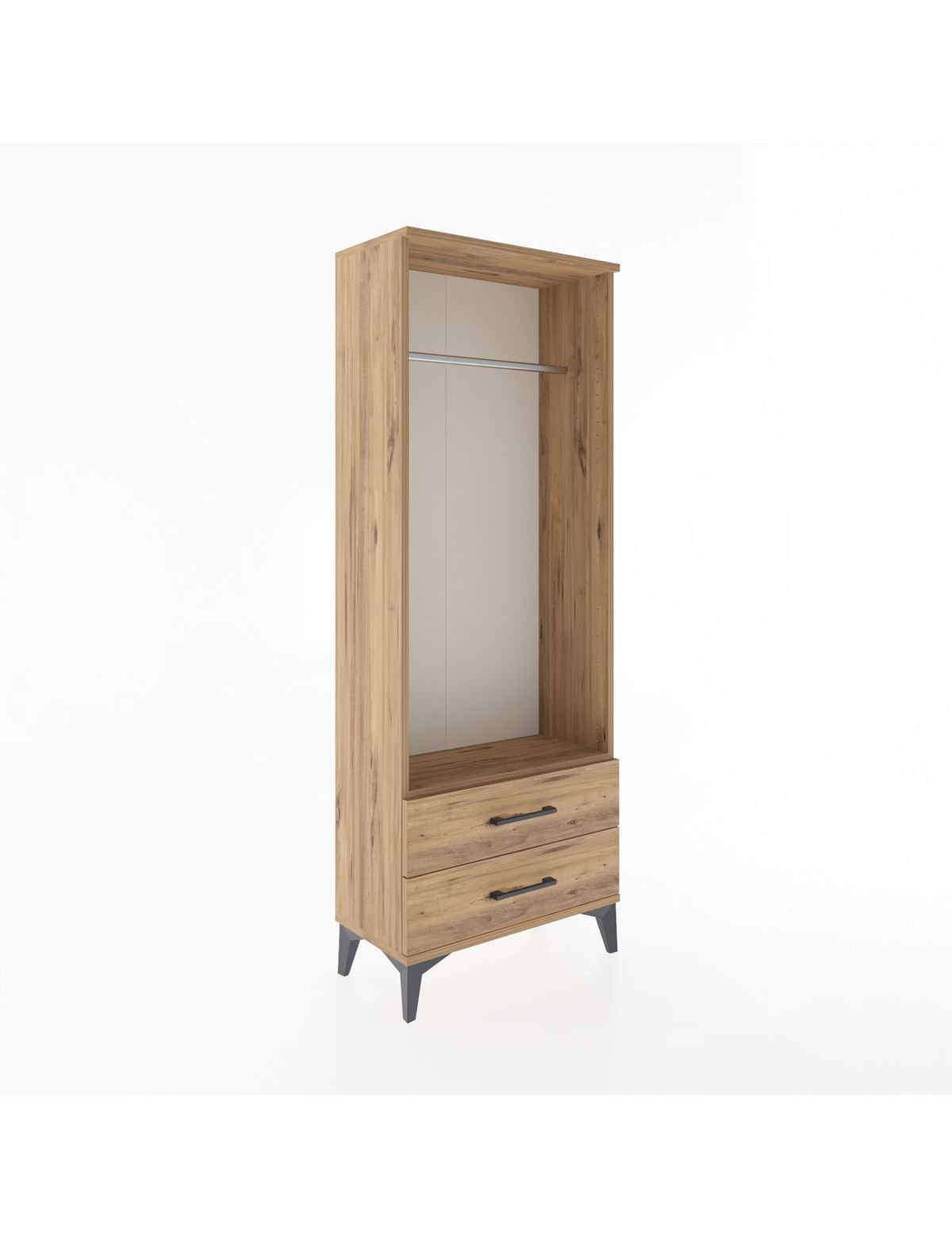 Arges Dolap Tek Raflı 2 Çekmeceli Tek Askılı 60x30x163 - S20M140V9A