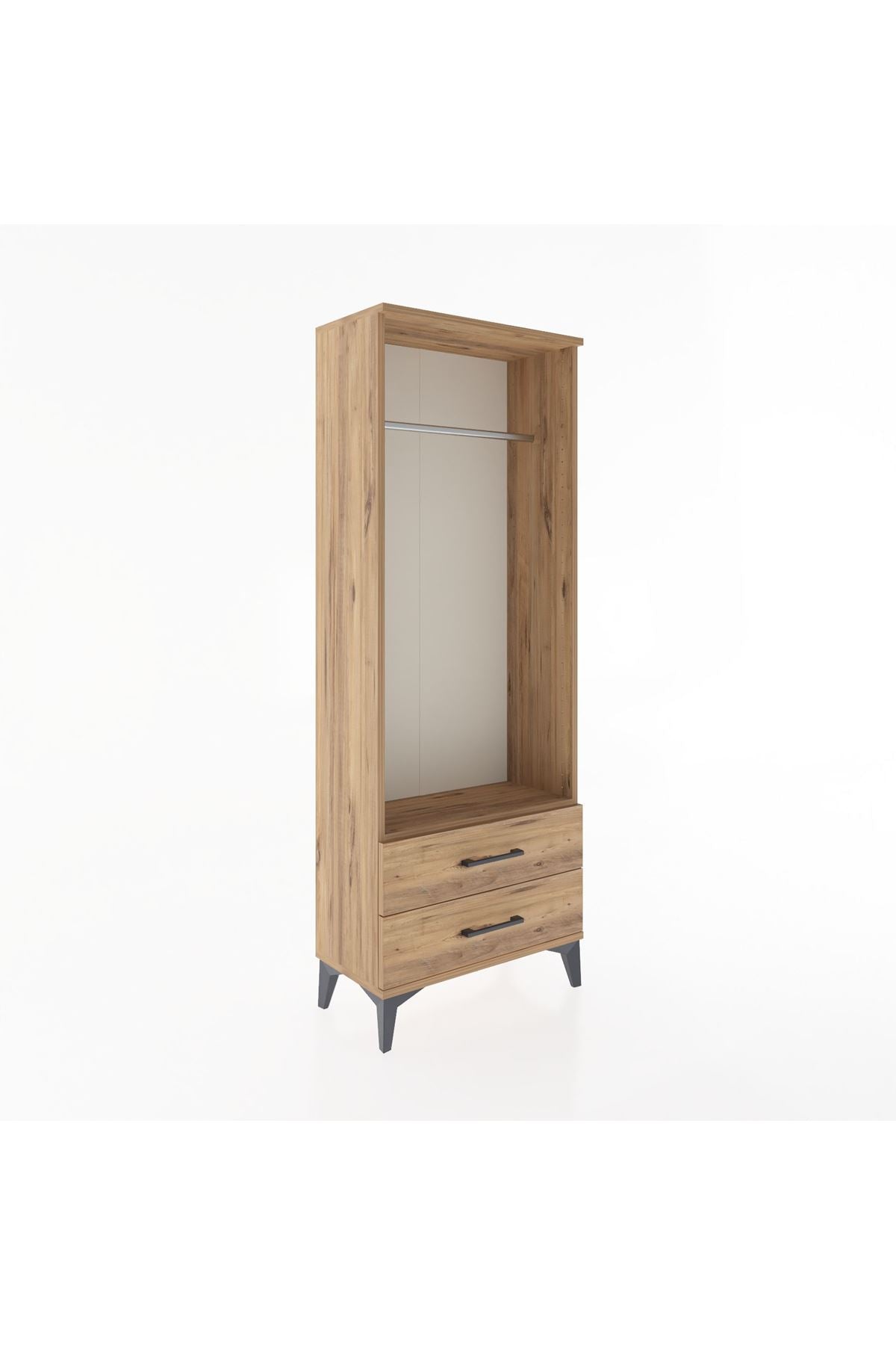 Arges Dolap Tek Raflı 2 Çekmeceli Tek Askılı 60x30x163 - S20M140V9A