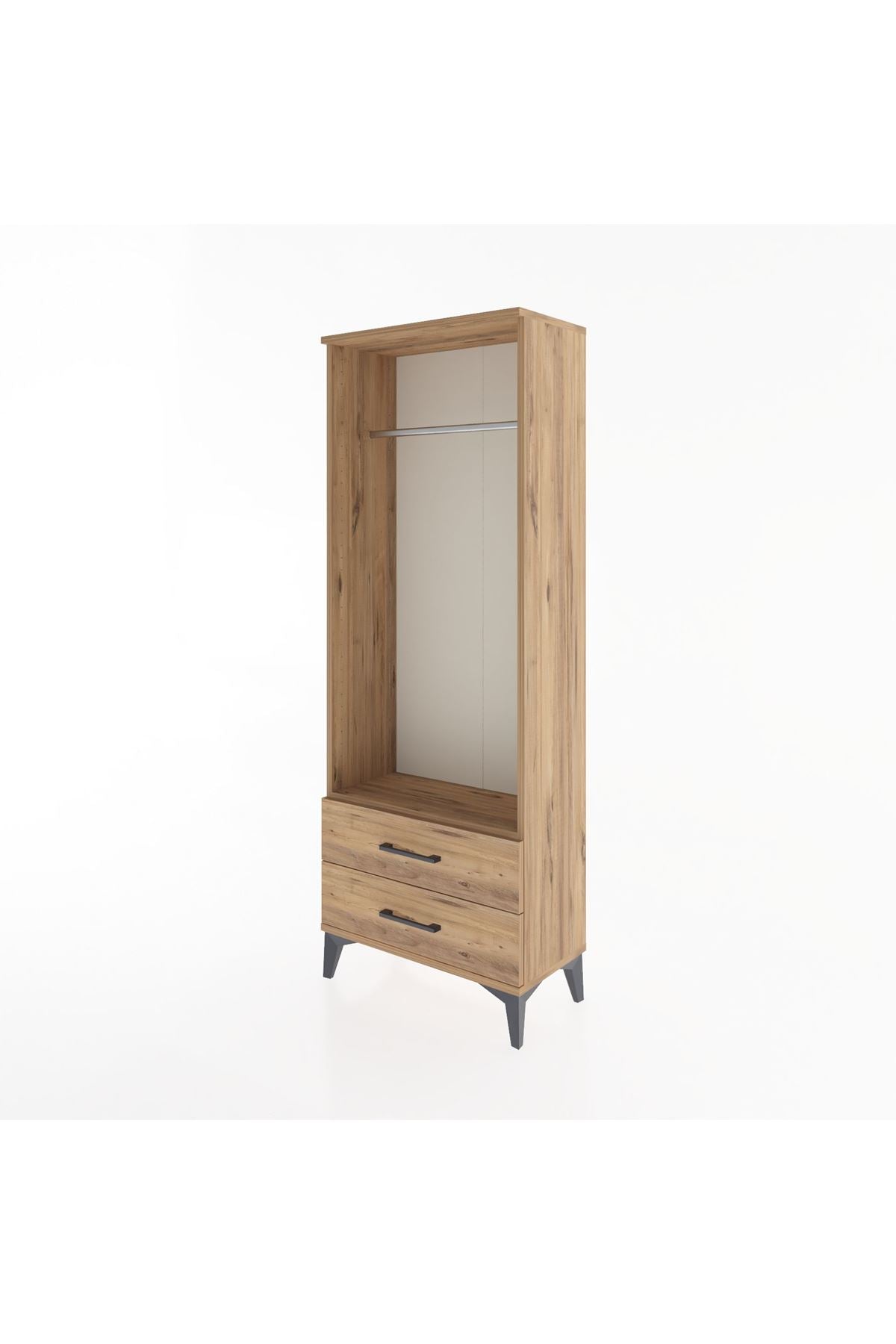Arges Dolap Tek Raflı 2 Çekmeceli Tek Askılı 60x30x163 - S20M140V9A