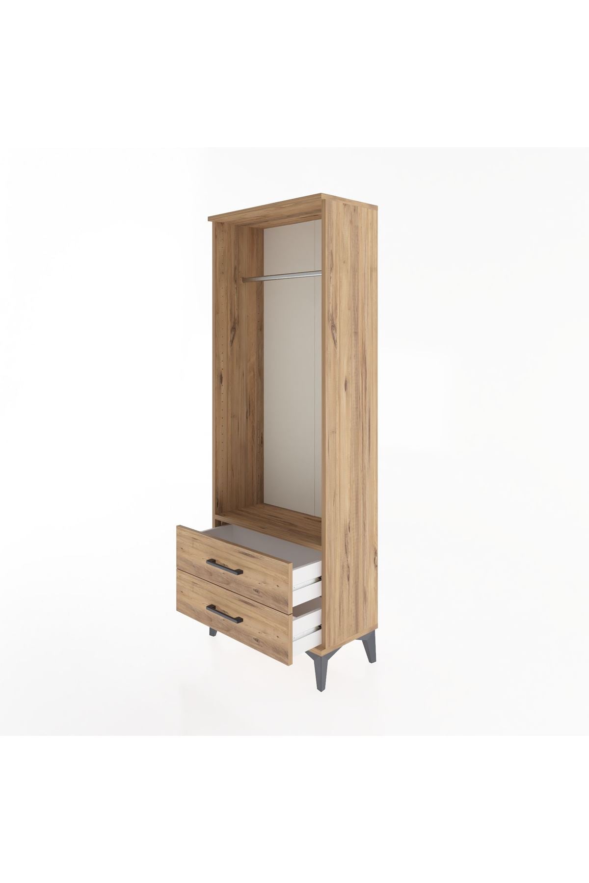 Arges Dolap Tek Raflı 2 Çekmeceli Tek Askılı 60x30x163 - S20M140V9A