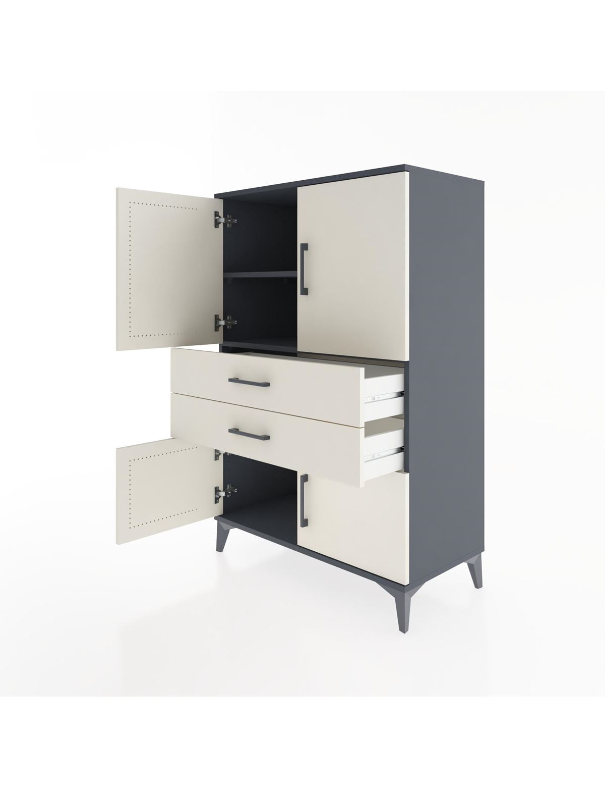 Hyperion Dolap 2 Raflı 2 Çekmeceli 4 Kapaklı 88x44x134 - S51M092V4B