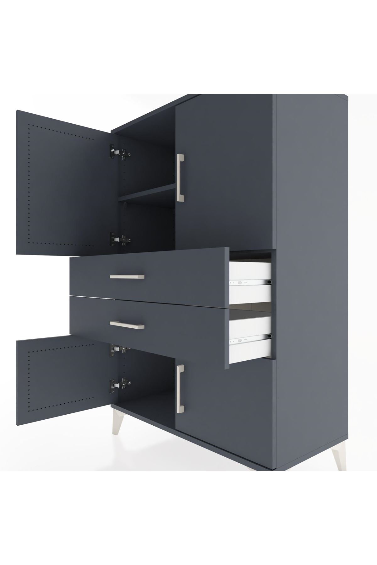 Hyperion Dolap 2 Raflı 2 Çekmeceli 4 Kapaklı 88x44x134 - S51M092V5B