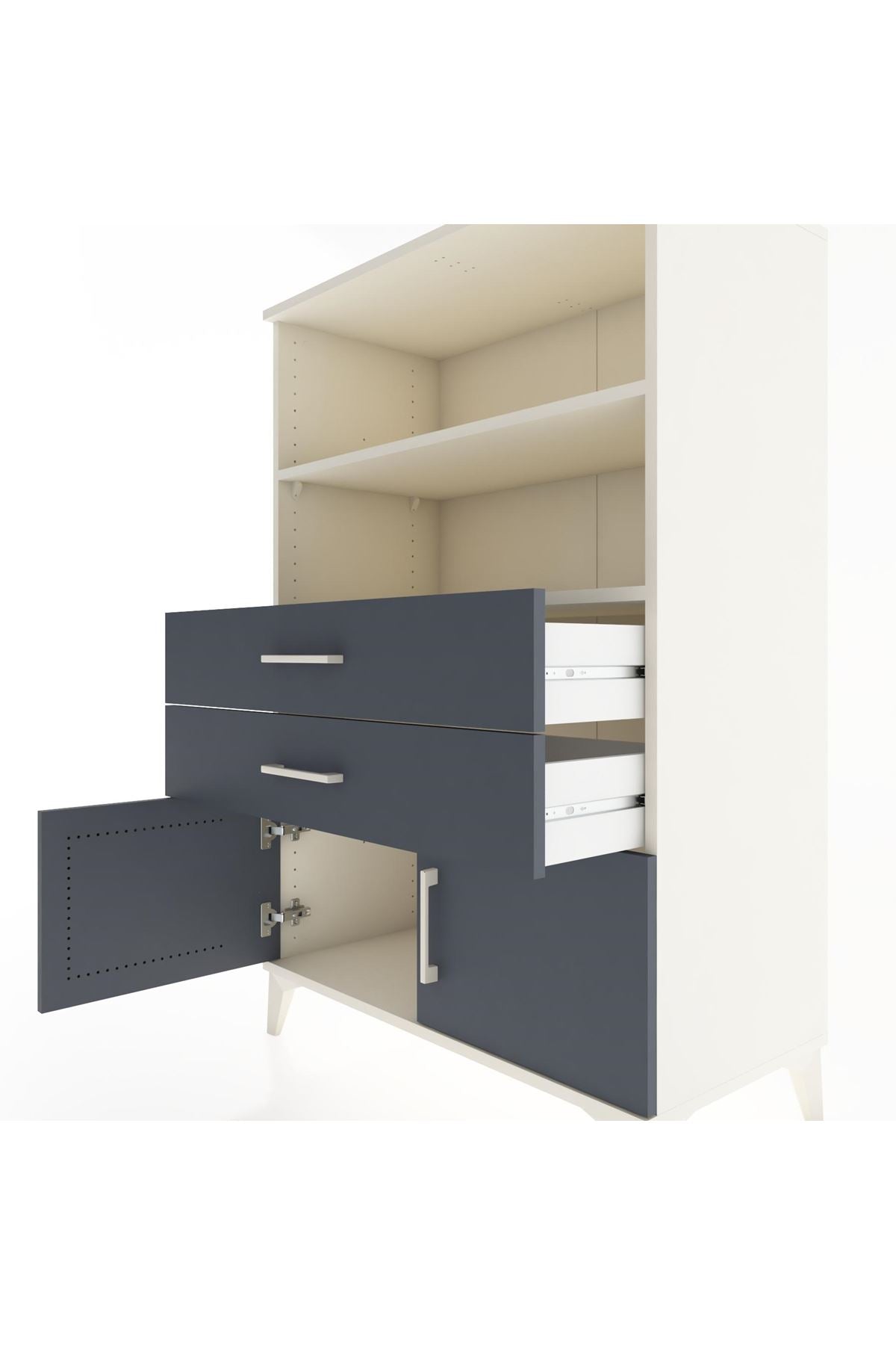 Hyperion Dolap 2 Raflı 2 Çekmeceli 2 Kapaklı 88x44x134 - S51M093V2B
