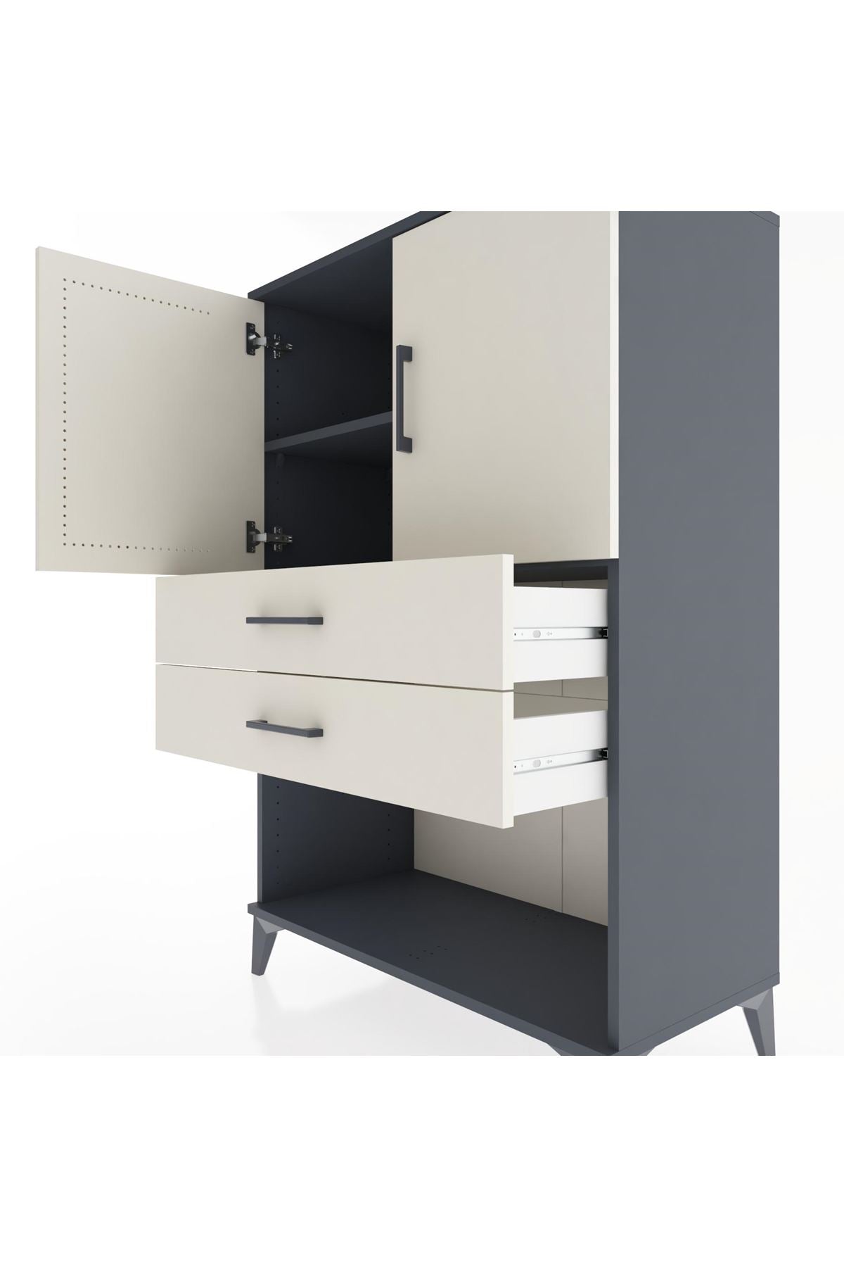Hyperion Dolap 2 Raflı 2 Çekmeceli 2 Kapaklı 88x44x134 - S51M094V4B