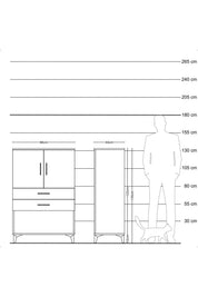 Hyperion Dolap 2 Raflı 2 Çekmeceli 2 Kapaklı 88x44x134 - S51M094V5B