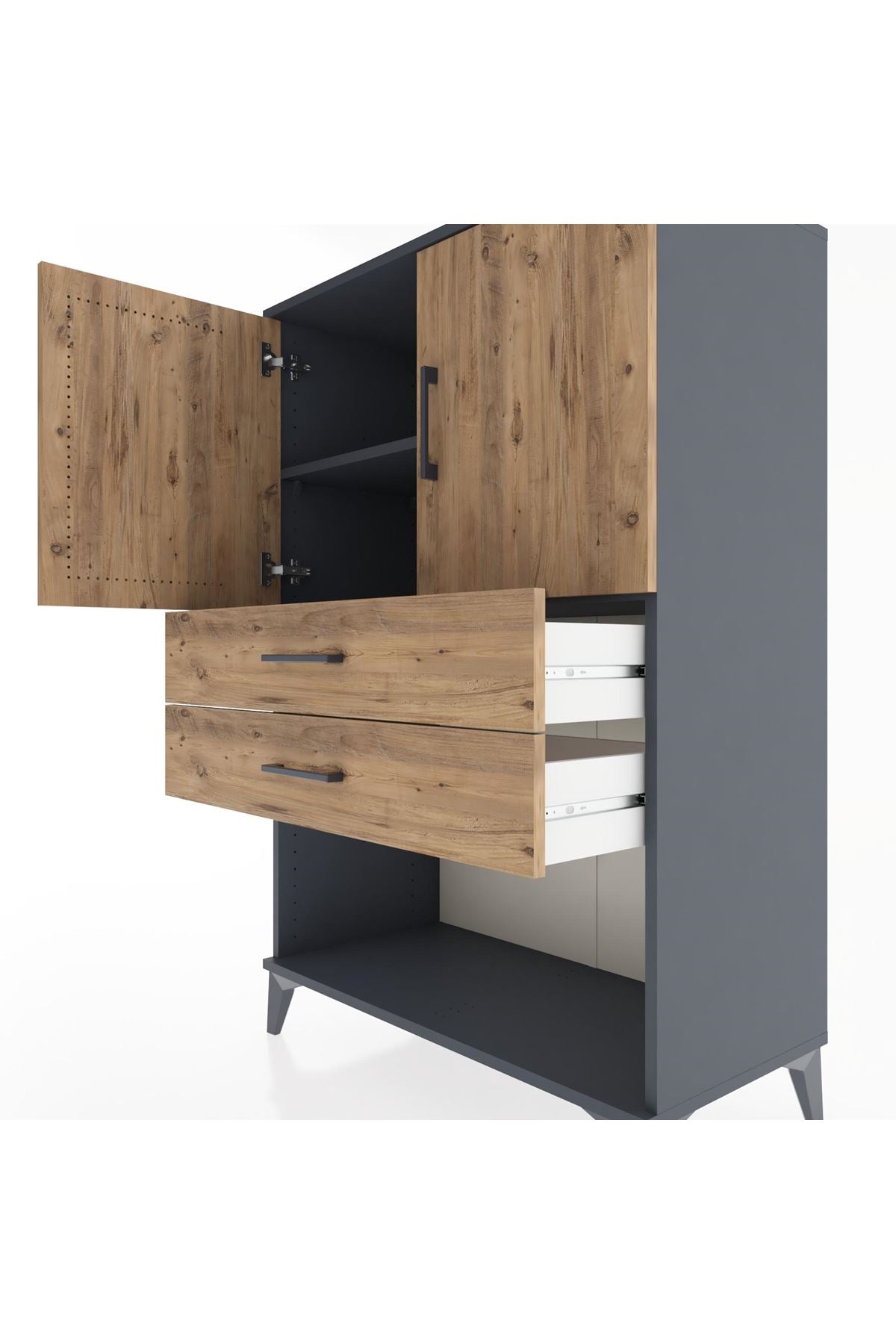 Hyperion Dolap 2 Raflı 2 Çekmeceli 2 Kapaklı 88x44x134 - S51M094V6B