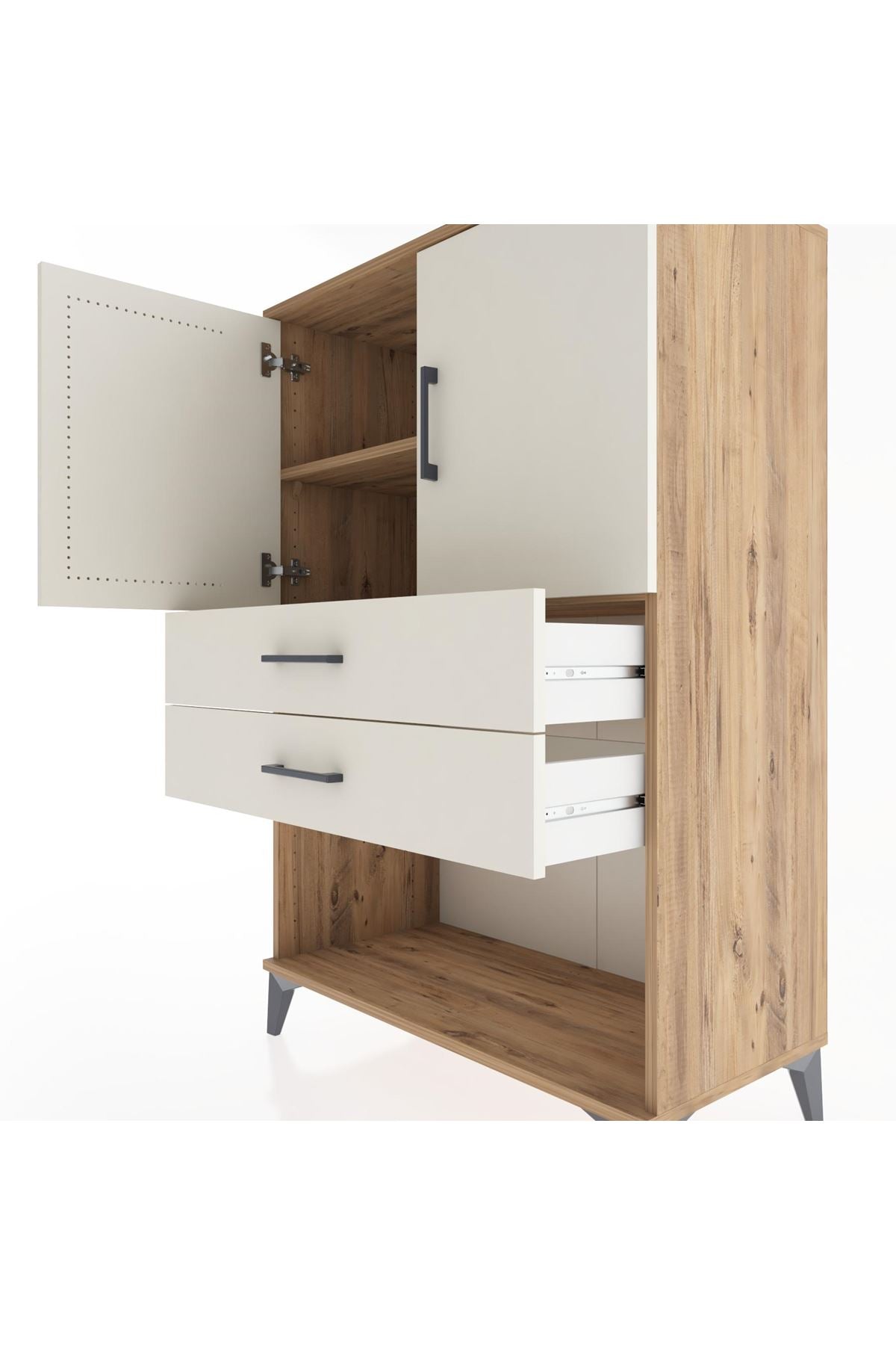 Hyperion Dolap 2 Raflı 2 Çekmeceli 2 Kapaklı 88x44x134 - S51M094V7B