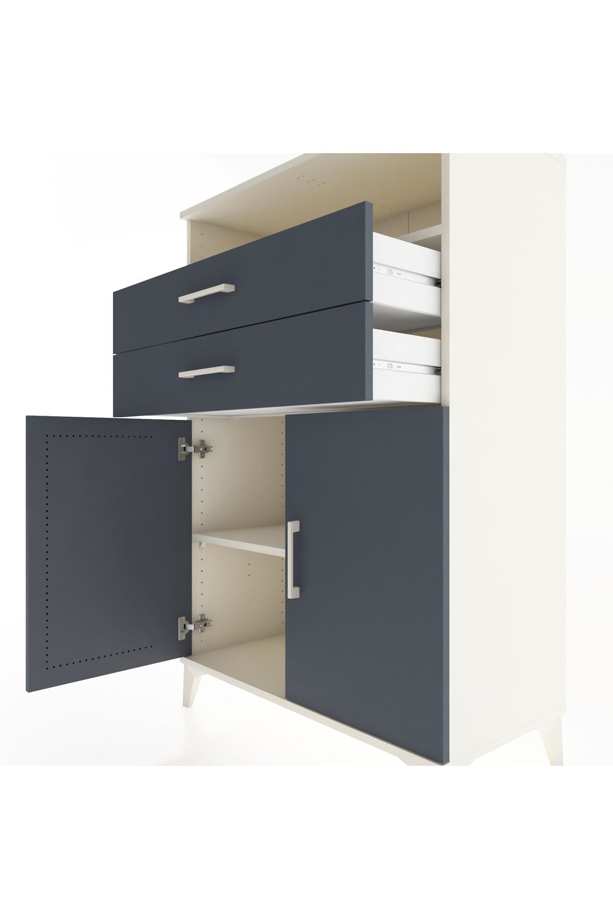 Hyperion Dolap 2 Raflı 2 Çekmeceli 2 Kapaklı 88x44x134 - S51M095V2B
