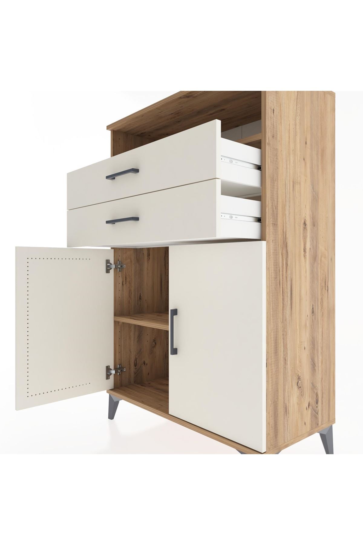 Hyperion Dolap 2 Raflı 2 Çekmeceli 2 Kapaklı 88x44x134 - S51M095V7B