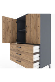 Hyperion Dolap 2 Raflı 3 Çekmeceli 2 Kapaklı 88x44x134 - S51M097V6B